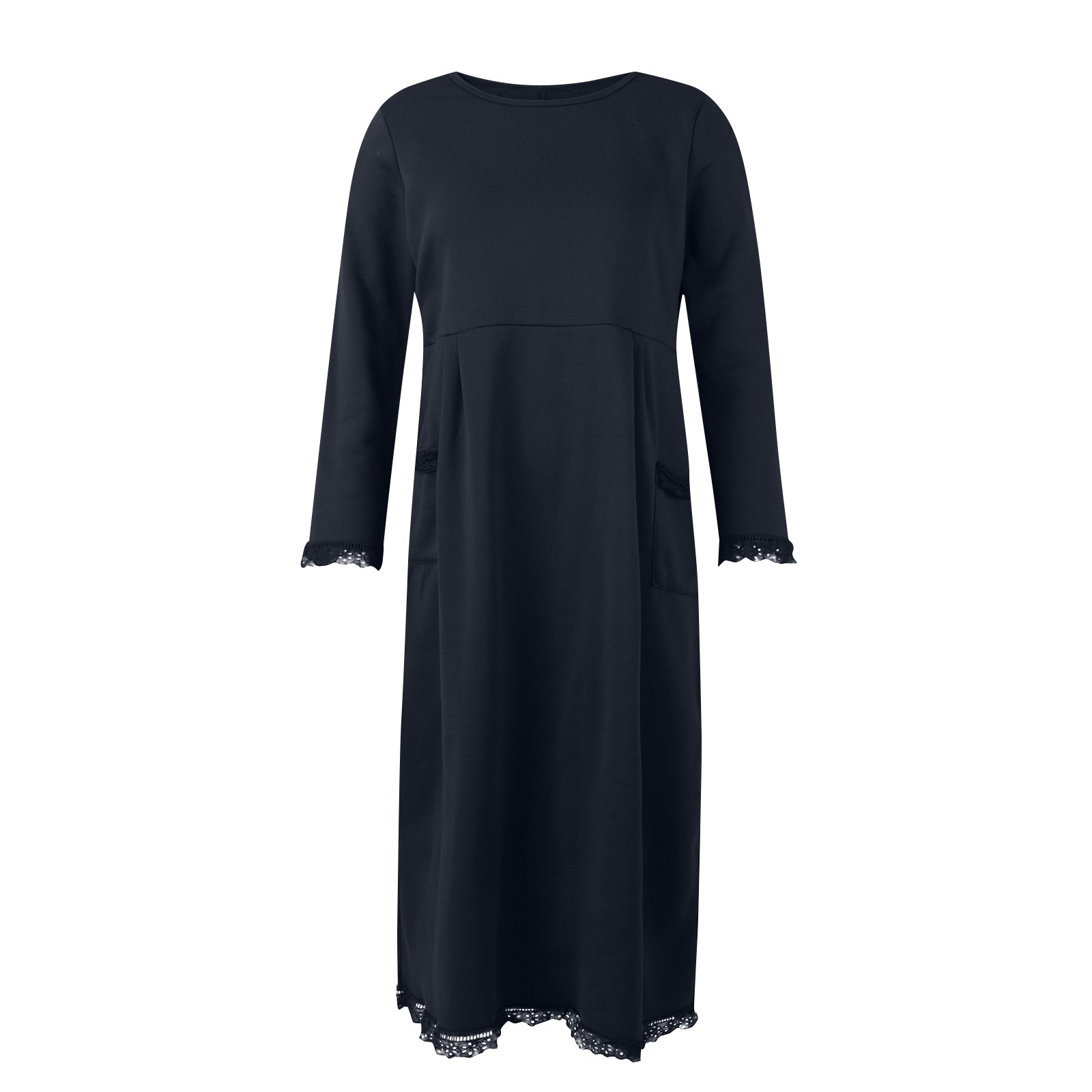 Vestido longo de malha feminino, pulôver com