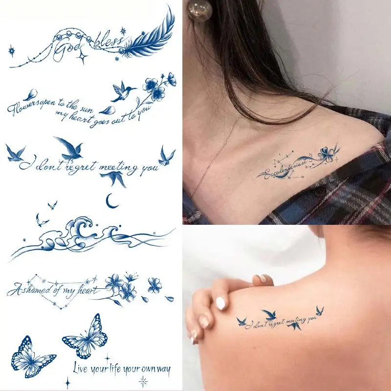 Best of Juice Ink Long Lasting Tattoo Waterproof Temporary Tattoo Stickers Moon Sun Butterfly Tattoo Waist Feather Fake Tatoo For Women Reviews & Tips