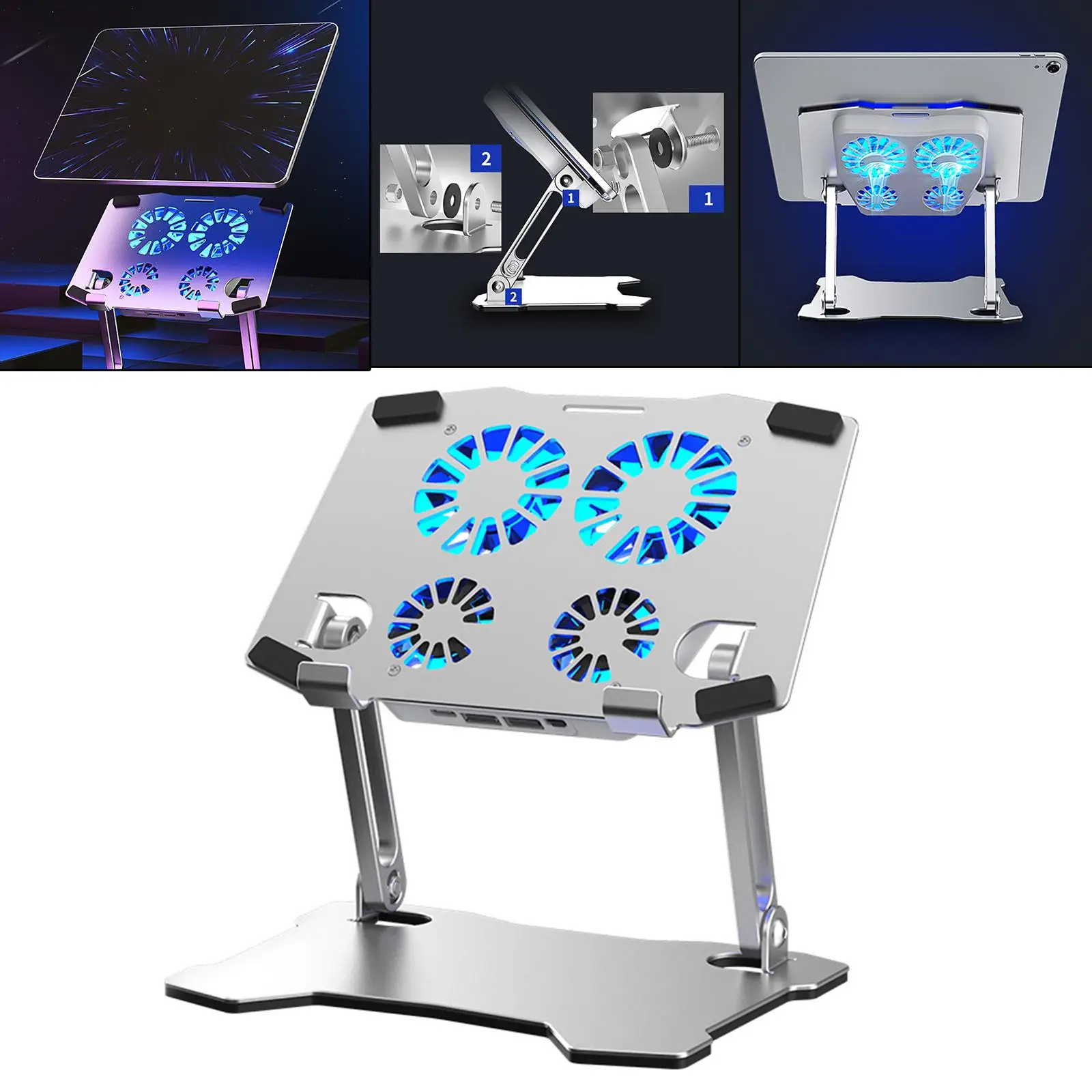 Adjustable Laptop Stand with Cooling Fan for Laptops up to 17.3