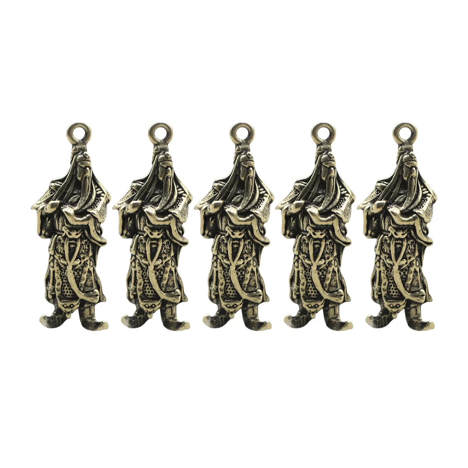 5Pcs Chinese Small Statues Figurine Ornaments Pendant Charm Collectible for Decor Home Decoration Keychains Findings Necklace