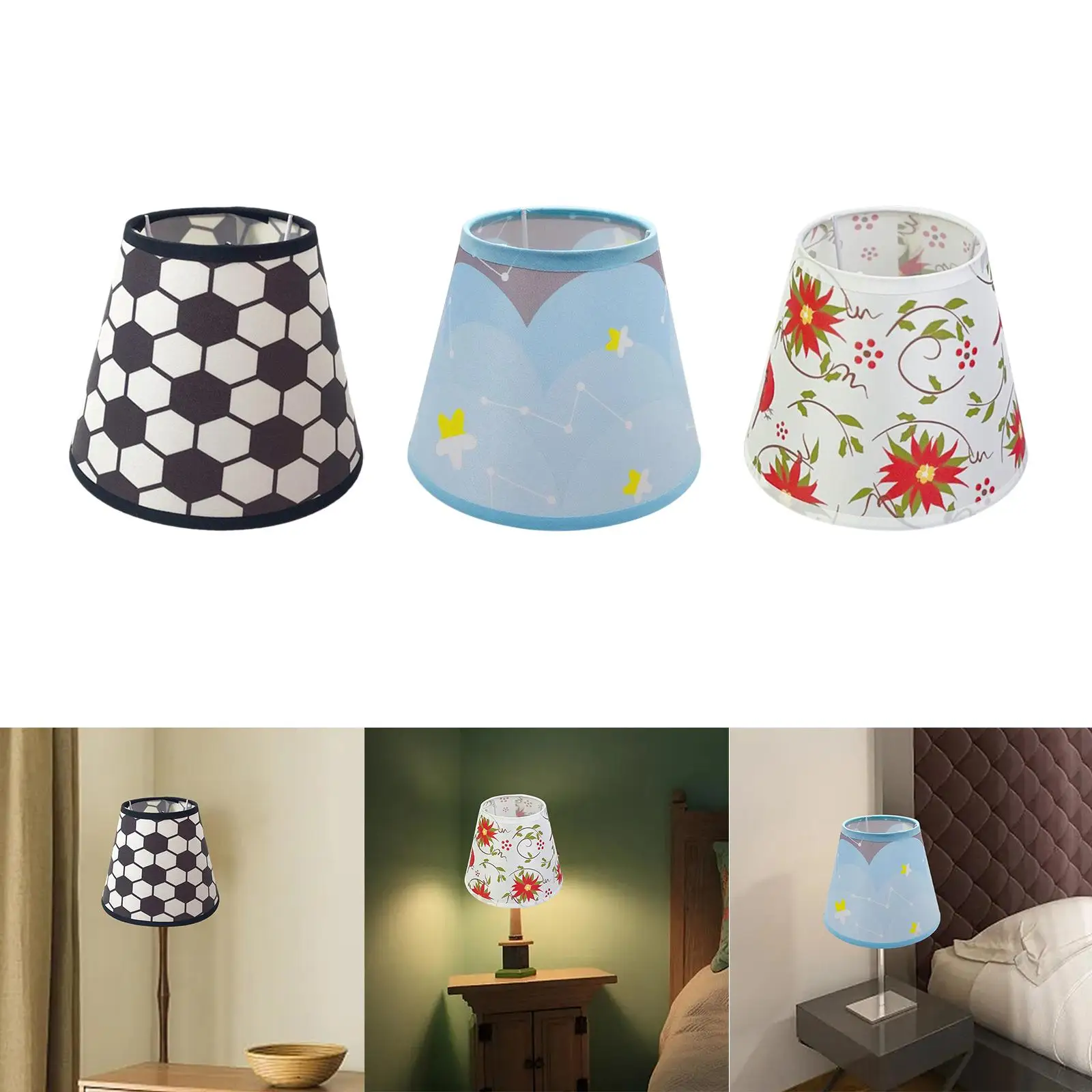 Lampshade Dome Lamp Shade for Table Floor Pendant Lamp Cloth Lamp Shade E14 Base for Bedroom Home Office Restaurant Dining Room