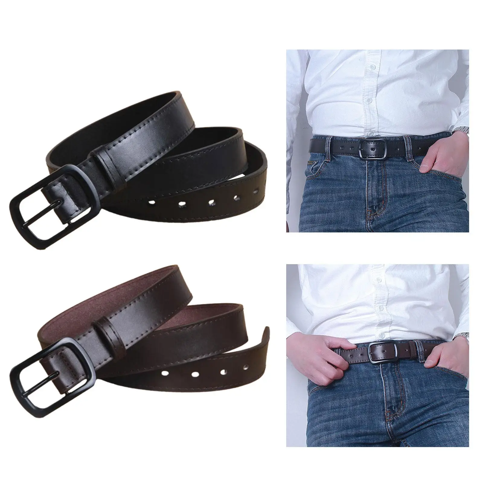Men Dress Belt 120cm Long Classic Pin Buckle Decorative Adjustable Waistband for suits Party Work Jeans Accessories Business
