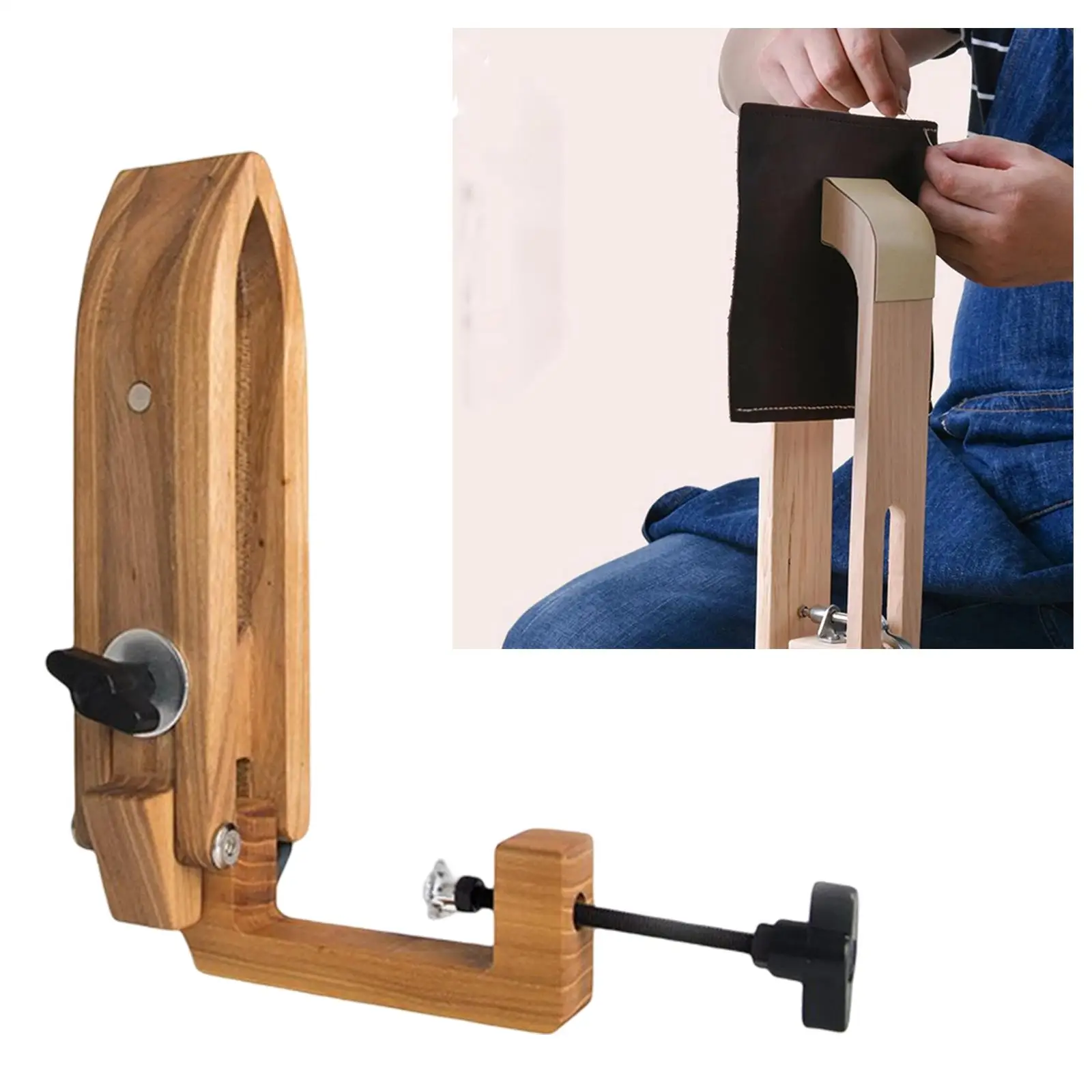 Wooden Leather Craft Hand Stitching Pony Horse Leather Clamp Sewing Supplies Clamp Tool