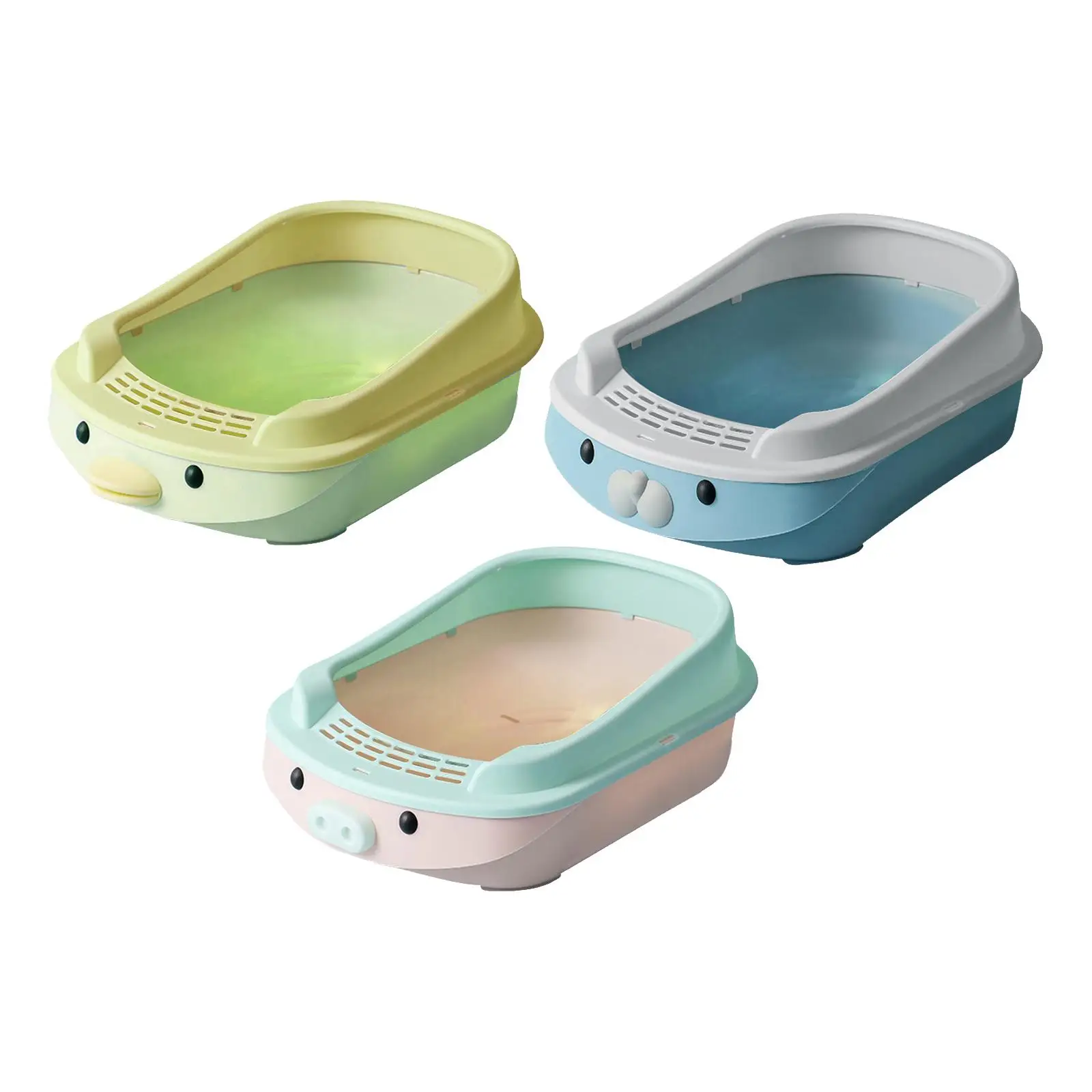 Portable Open Cats Litter Pan with Cat Scoop Open Top Kittens Litter Pan for Small Pets Dogs Cats Kittens to Senior Cats