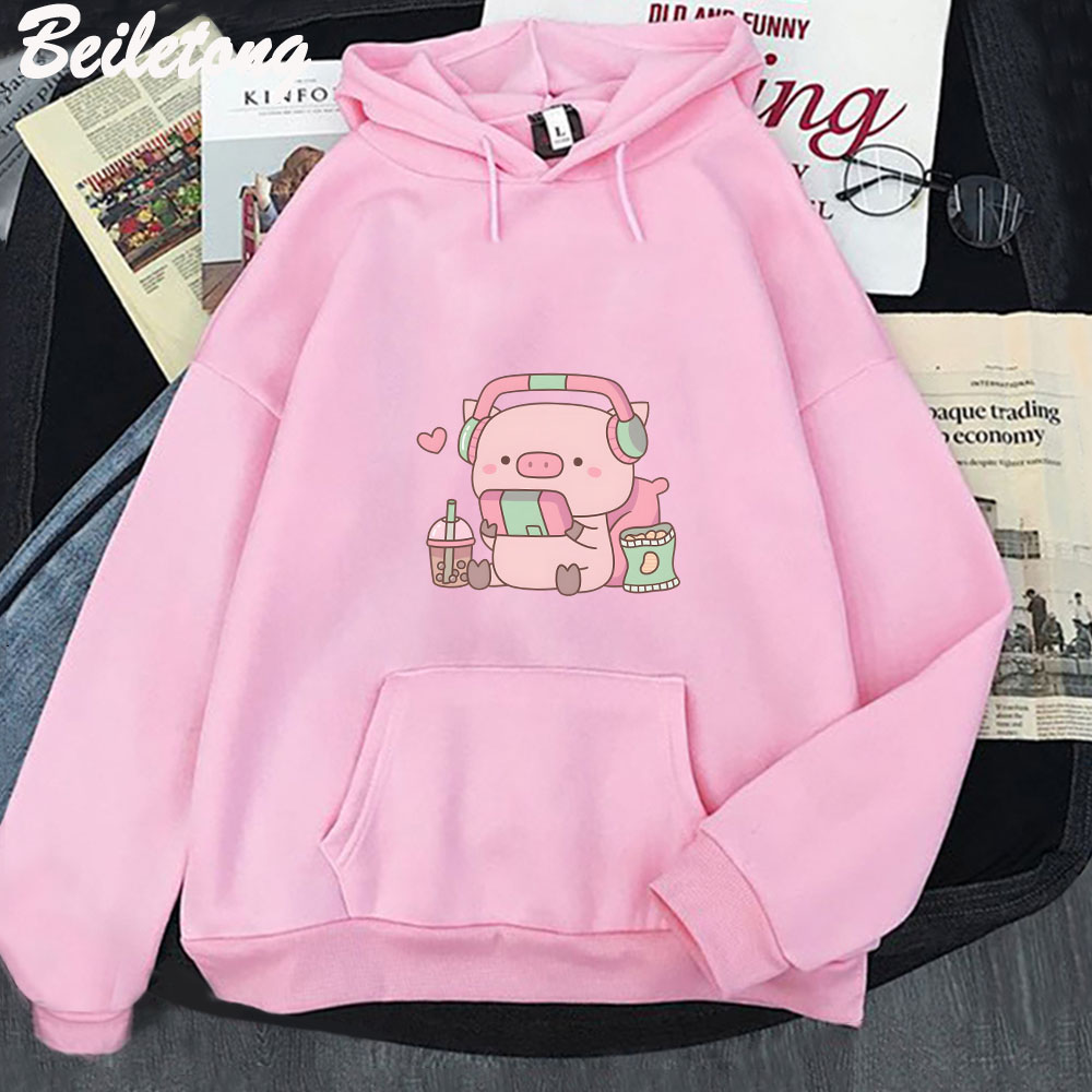 ouvido hoodies mulheres kawaii streetwear harajuku dos