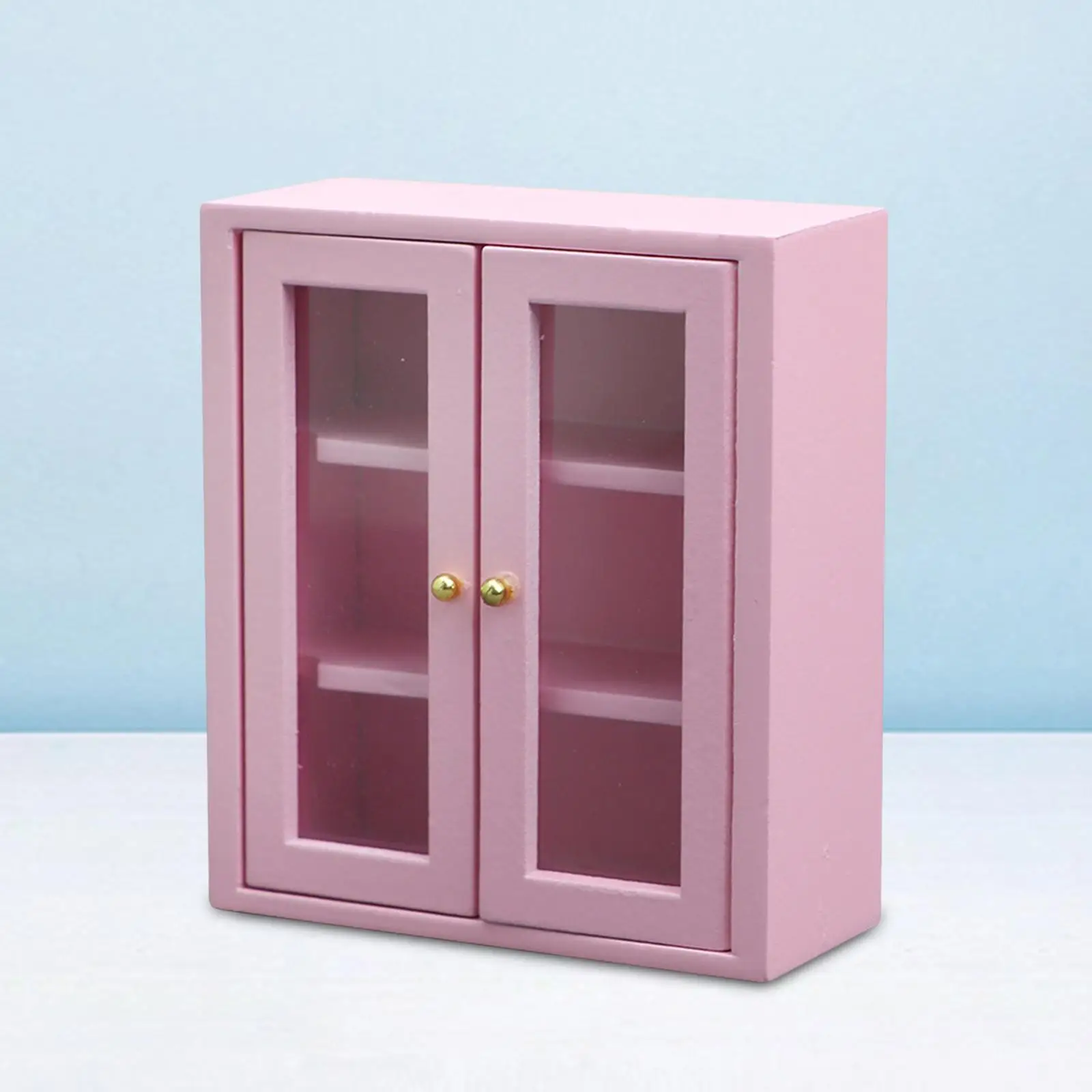 Miniature Dollhouse Cabinet Miniature Cupboard Dollhouse Furniture Accessory Kids Pretend Toys for Children Kids Birthday Gifts