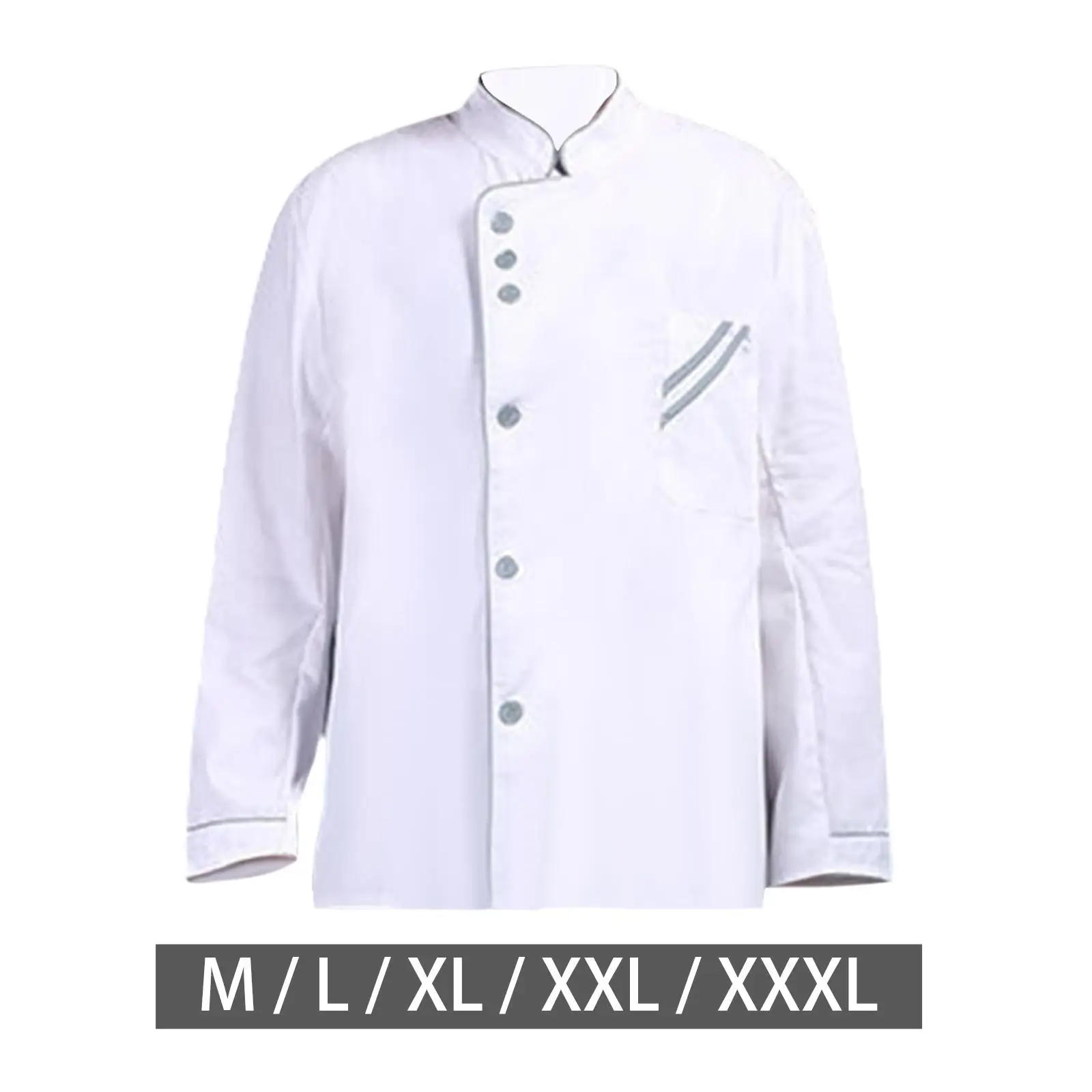 Men Women Chef Coat Jacket Cooker Long Sleeve Waiter Apparel Uniform Chef Clothing Workwear for Cafe Kitchen Summer Food Service