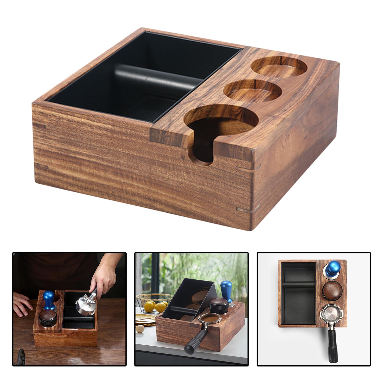 Wood Coffee Knock Box Holder Pad Tamping Station Coffee Tamper Station Coffee Machine Accessories Durable Coffee Tamper Mat