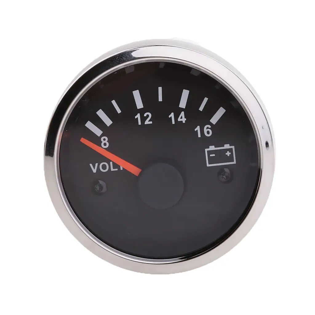 1 Piece 8V to 16V Voltmeter, Auto And Motorcycle  Tool - 52mm