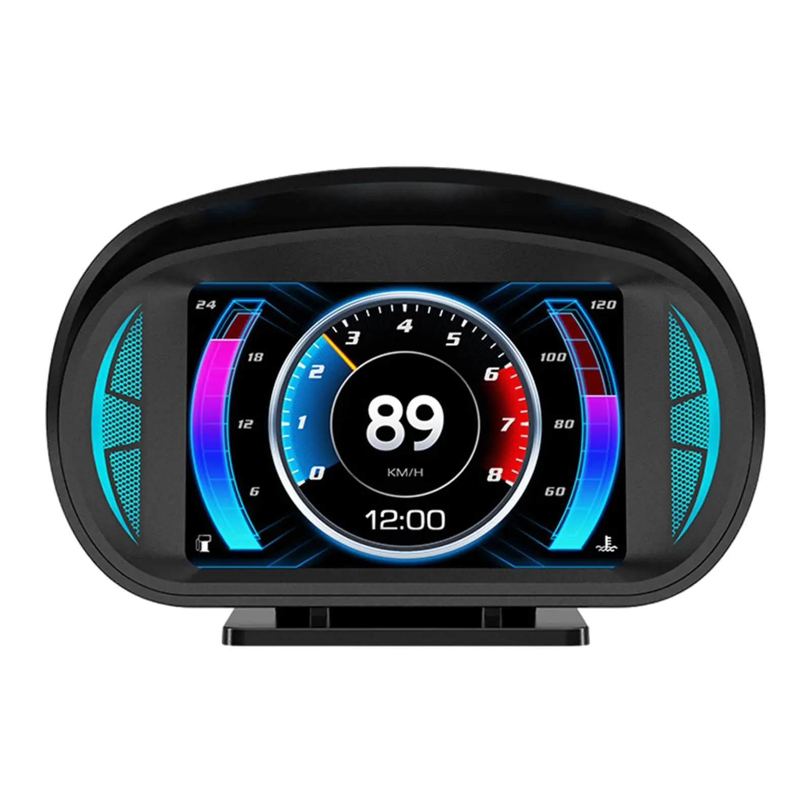 Car HUD Head up Display Universal OBD/GPS Gauge LCD Display Driving Speed over Speeding Alarm Multifunctional Inclinometer