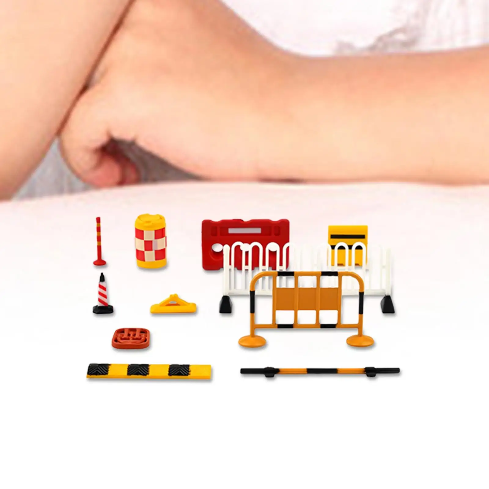 11Pcs 1/64 Miniature Road Signs Kids Playset Street Signs Playset Model Scene Accessories Toys for Micro Landscape Decor