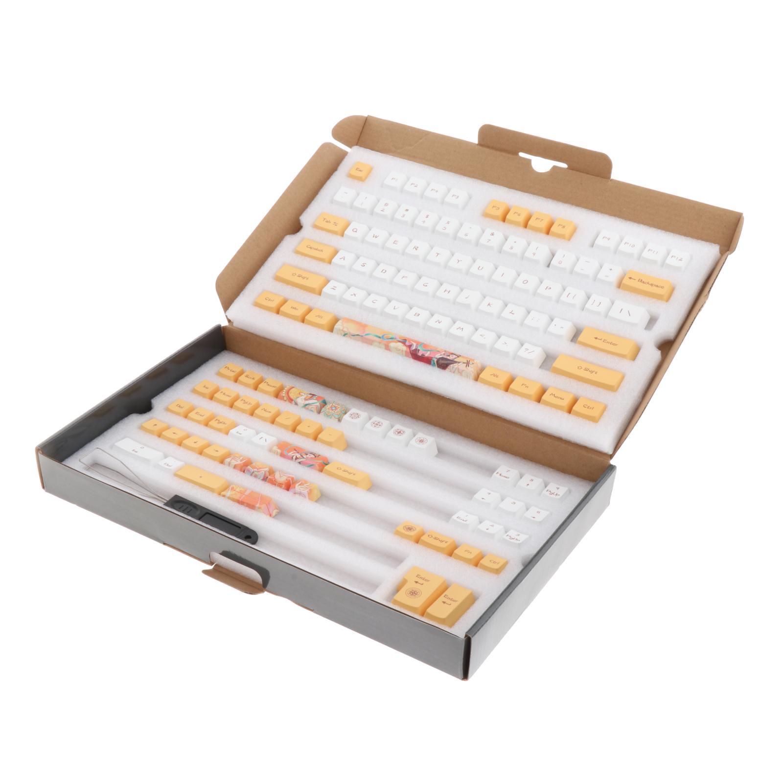 Dunhuang Theme 124 Keys PBT Keycaps Set English Assemblies for Mechanical Keyboards 61/68/82 Compact Layout Keyboards for Cherry