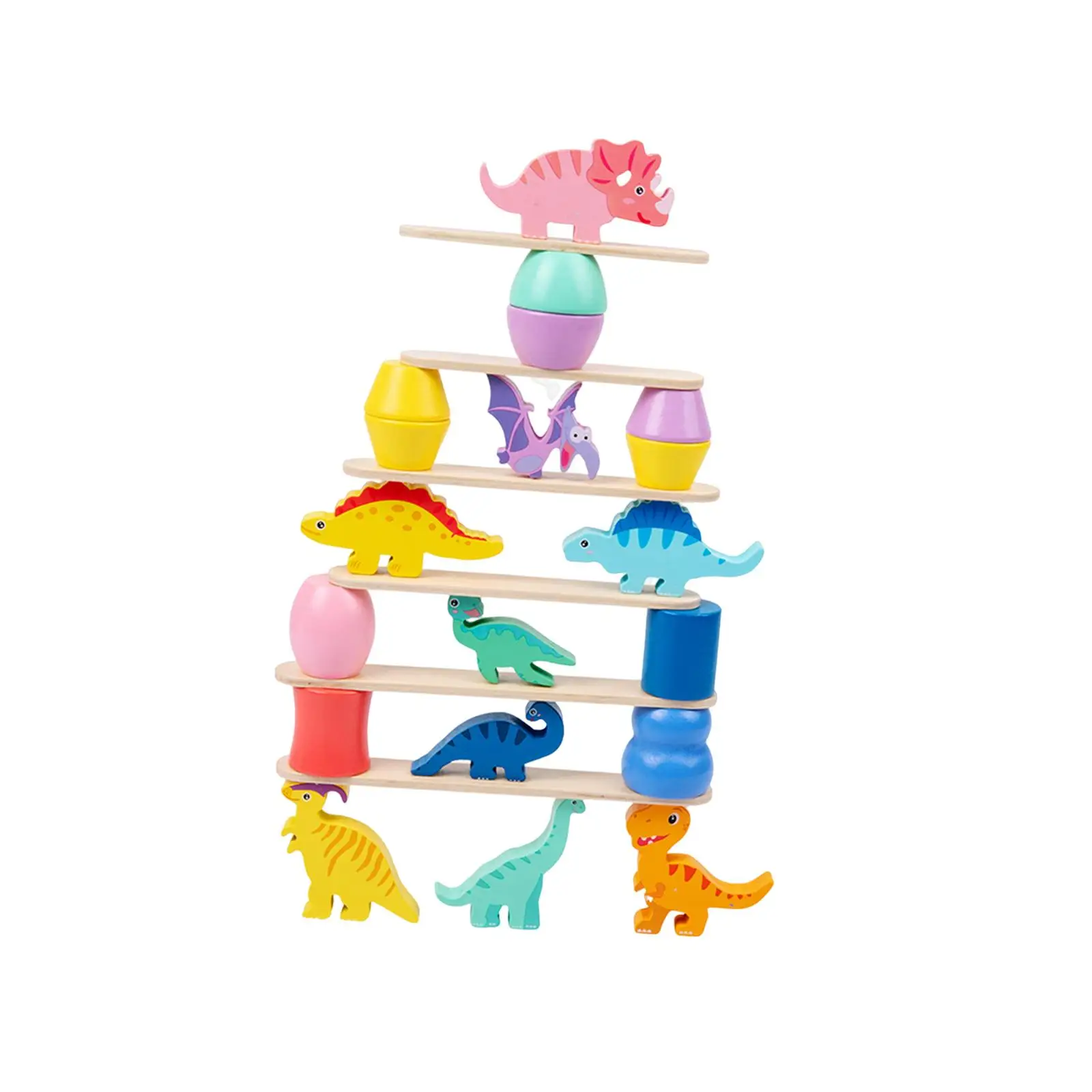 Stackable Dinosaur Toys Montessori Toys Stacking Building Blocks for 1 2 3 4 5 Year Old Babies Boys Girls Toddlers Birthday Gift