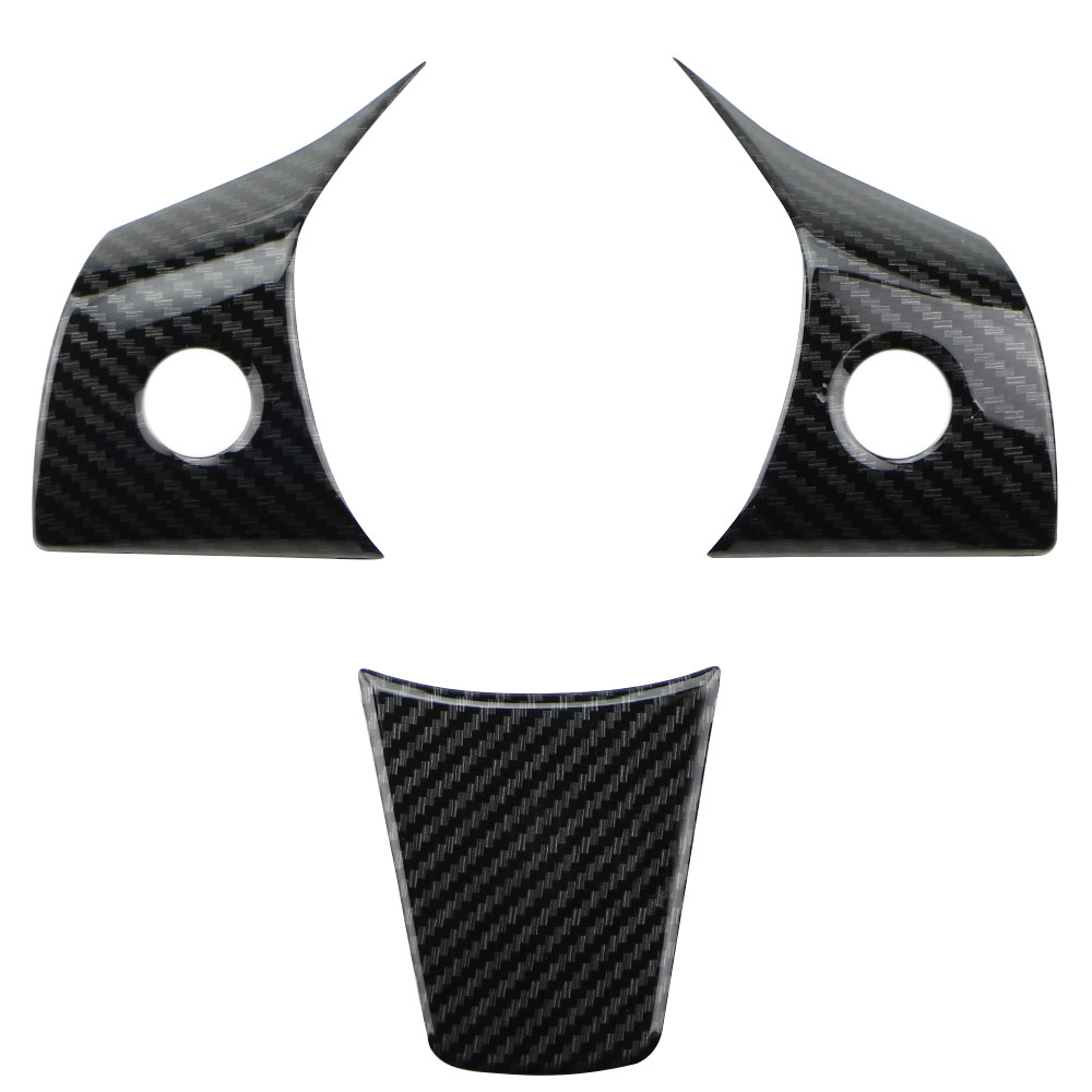 Carbon Faser Auto Lenkrad Tasten Panel Aufkleber Trim Abdeckung für Tesla Modell 3 2016-2022 Modell Y 2019-2022 Zubehör – Detail 5