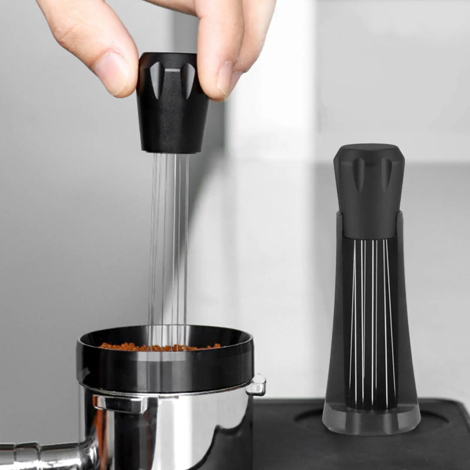 Coffee Distributor Comfortable Grip with Base Durable Coffee Leveler Coffee Tamper Tool for Home bar Kitchen Accessory