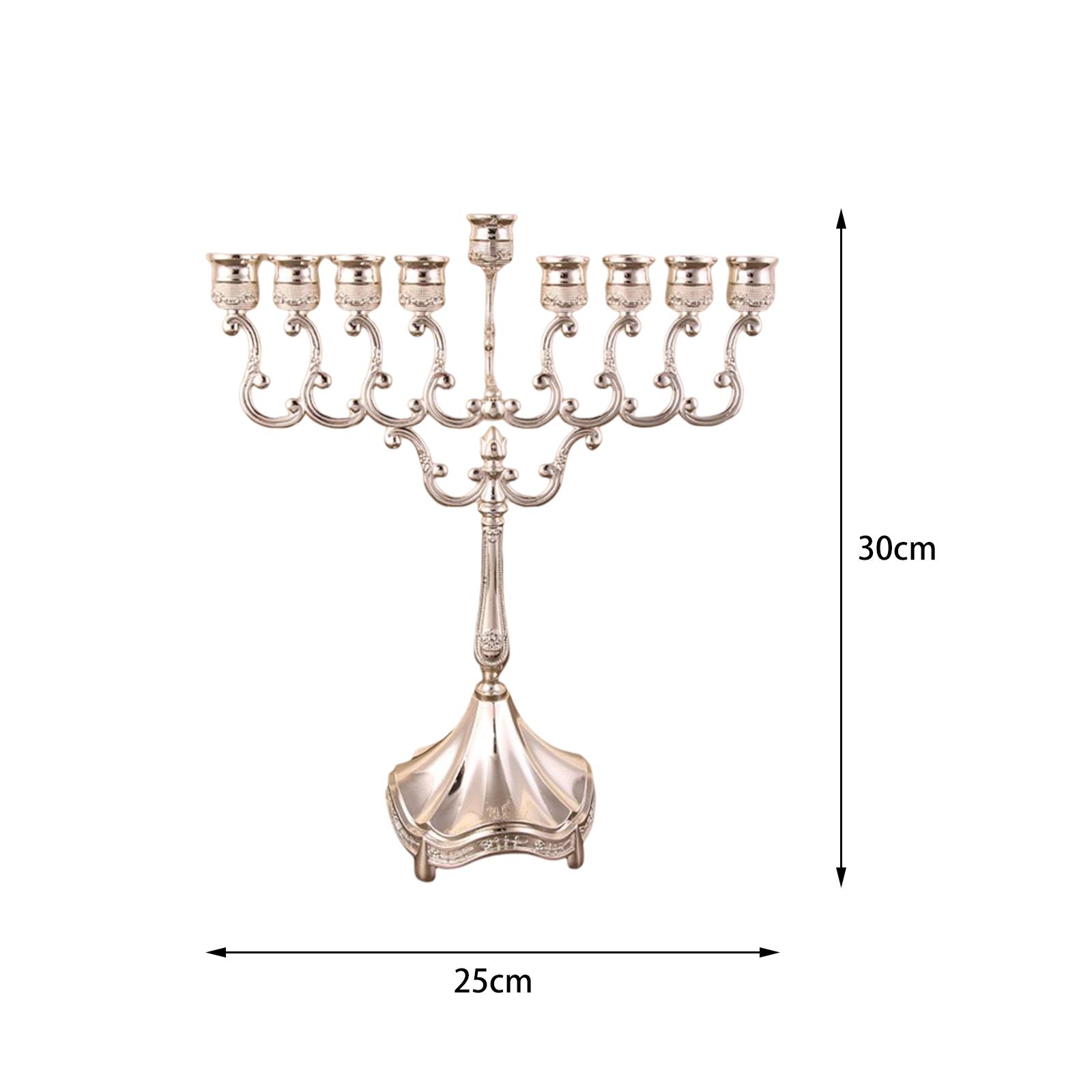 9 Branches Candle Holder Candlestick Living Room Pillar Candle Stand Metal Candelabra Hanukkah Menorah for Home Decor Ornaments