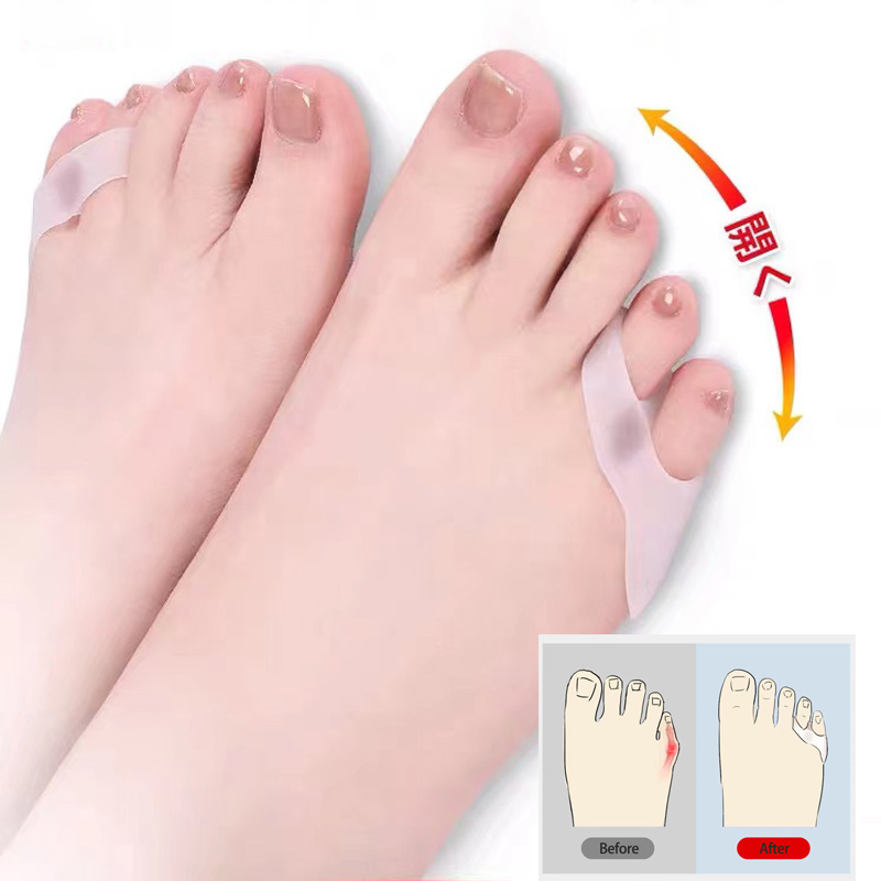 Best of 1 Pair Silicone Gel Foot Fingers Two Hole Toe Separator Thumb Valgus Protector Bunion Adjuster Bunionette Pads Reviews & Tips