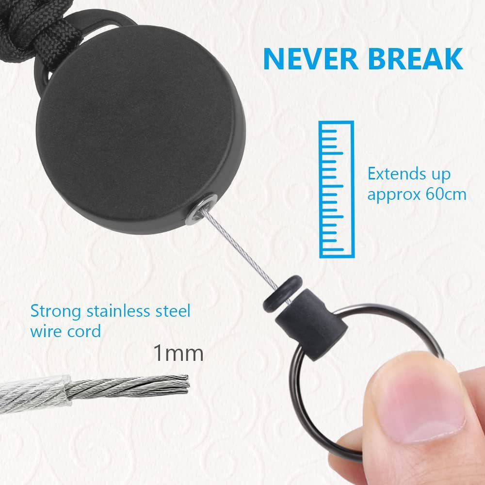 1pc Schlüssel Ring Clip Versenkbare Pull Schlüssel Ring Kette Reel Ausziehbare Gürtel Reel ID Lanyard Name Tag Karte Abzeichen halter – Detail 6
