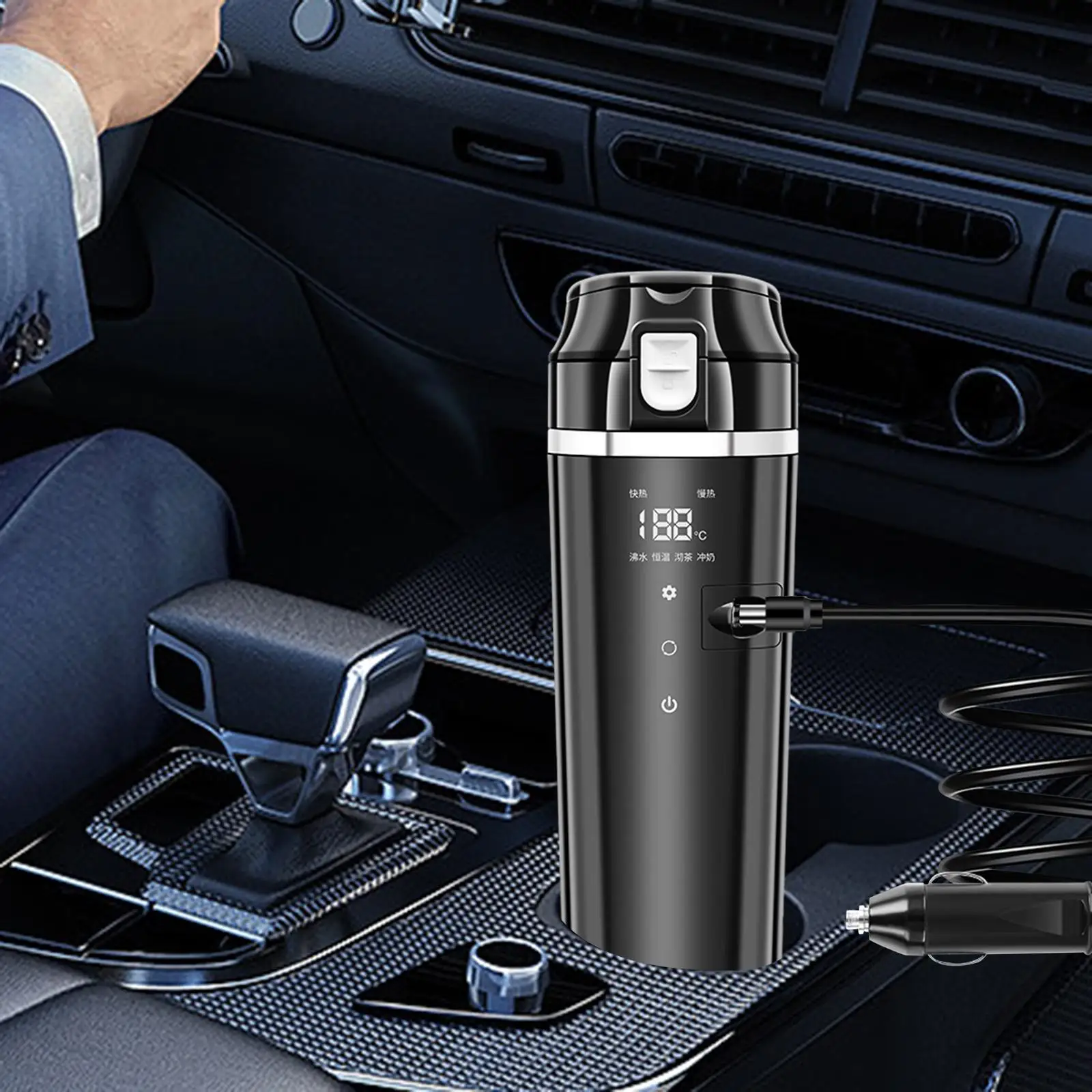 Car Electric Drinking Cup Travel Kettle 0.5L 9x2.8inch for Business Man