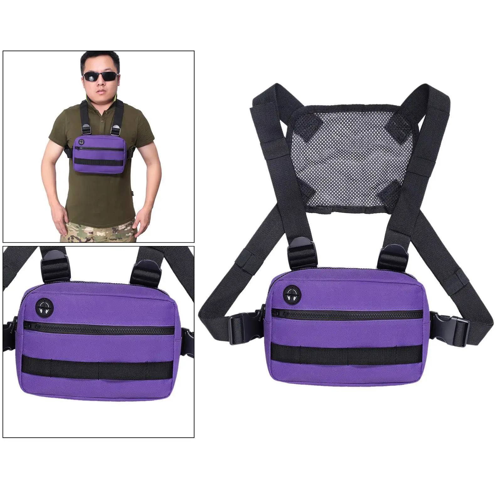 Chest Rig Bag Nylon Pouch Outdoor Sport Hiking Pouch Front Backpack