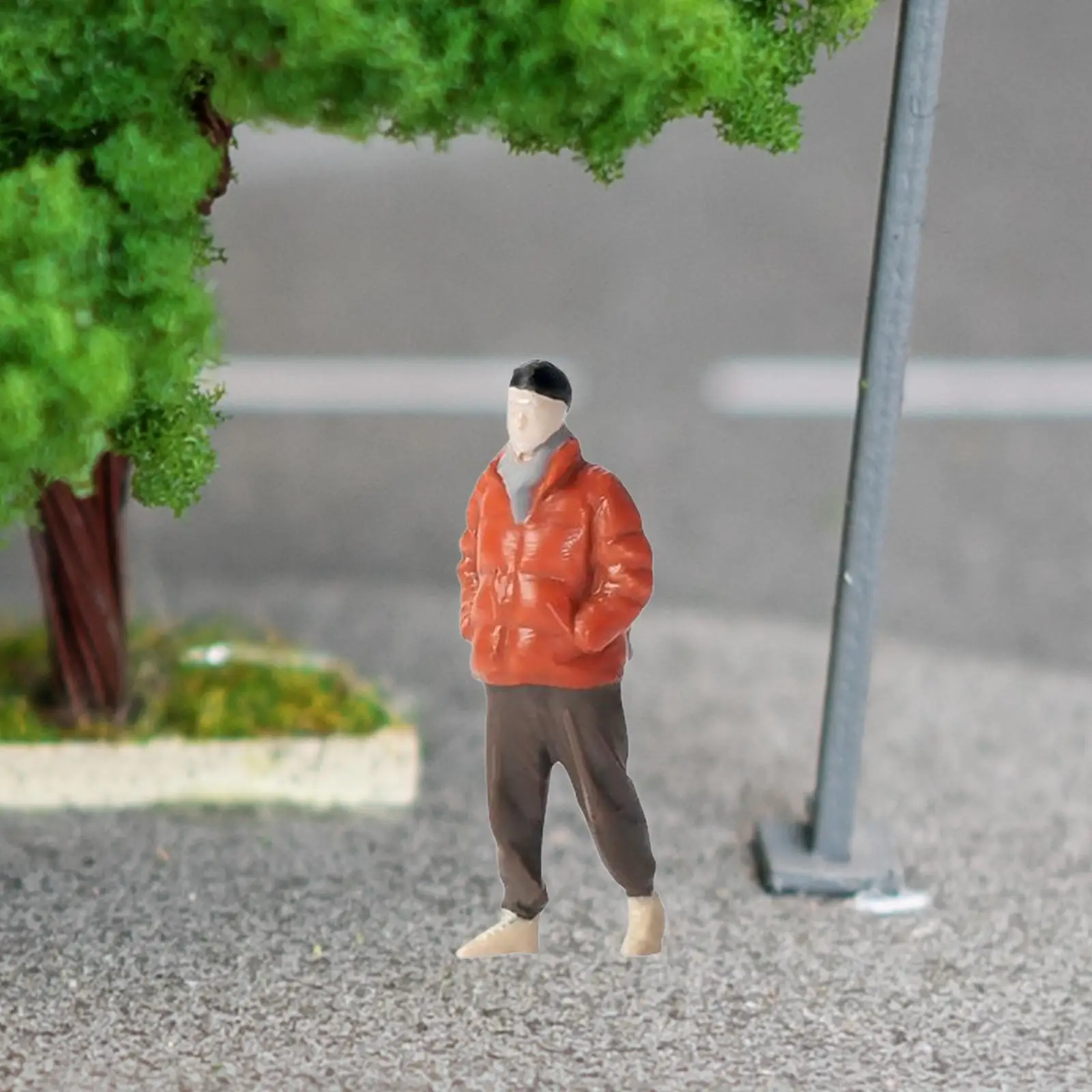 Resin 1:64 Boy Figure Miniature S Scale Micro Landscape Movie Props Diorama Scenery Fairy Garden DIY Projects Layout Decoration
