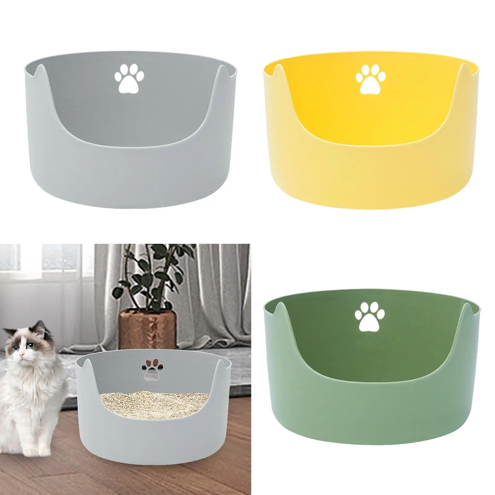 Open Top Pet Litter Tray Cat Litter Box Durable Cat Litter Tray Cat Sand Box