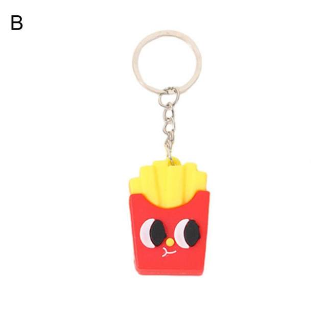 1pc Creative Simulation Food Keychain Pendant, PVC Soft Rubber Hamburger Fries Pizza Hot Dog Toy Keychain Gift,$0.99,Temu