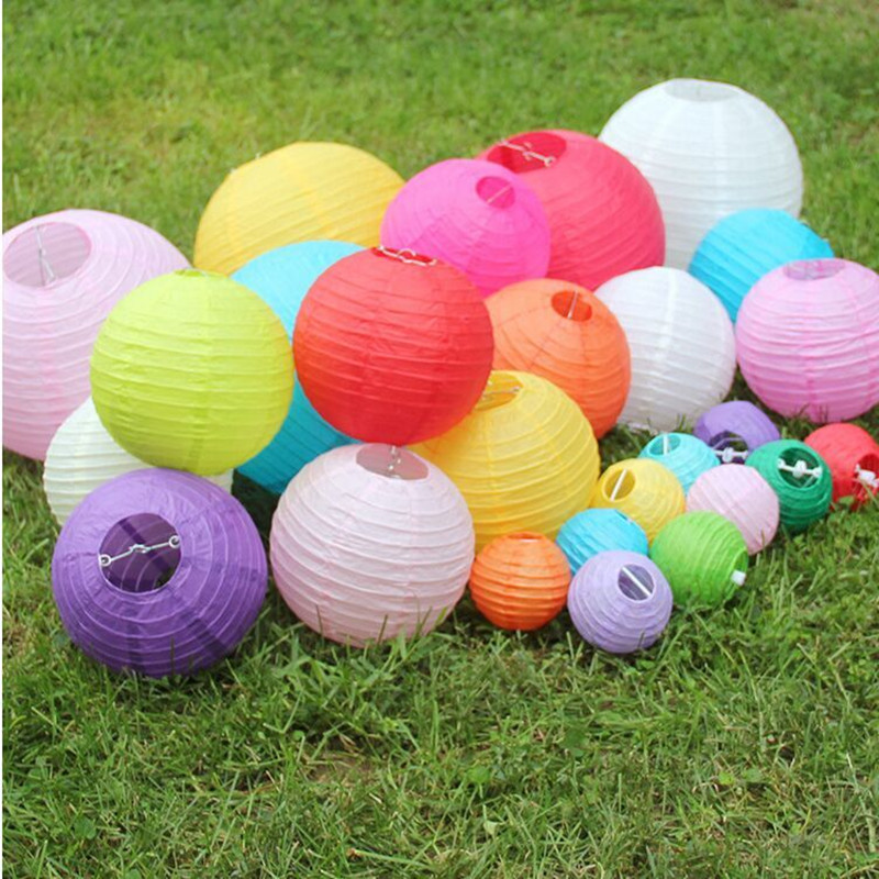 4-6-8-10-12-14-16 zoll Chinesische Papier Laternen Hängen Papier Ball papier Laterne für Weihnachten Hochzeit Home Party Dekorationen – Detail 6