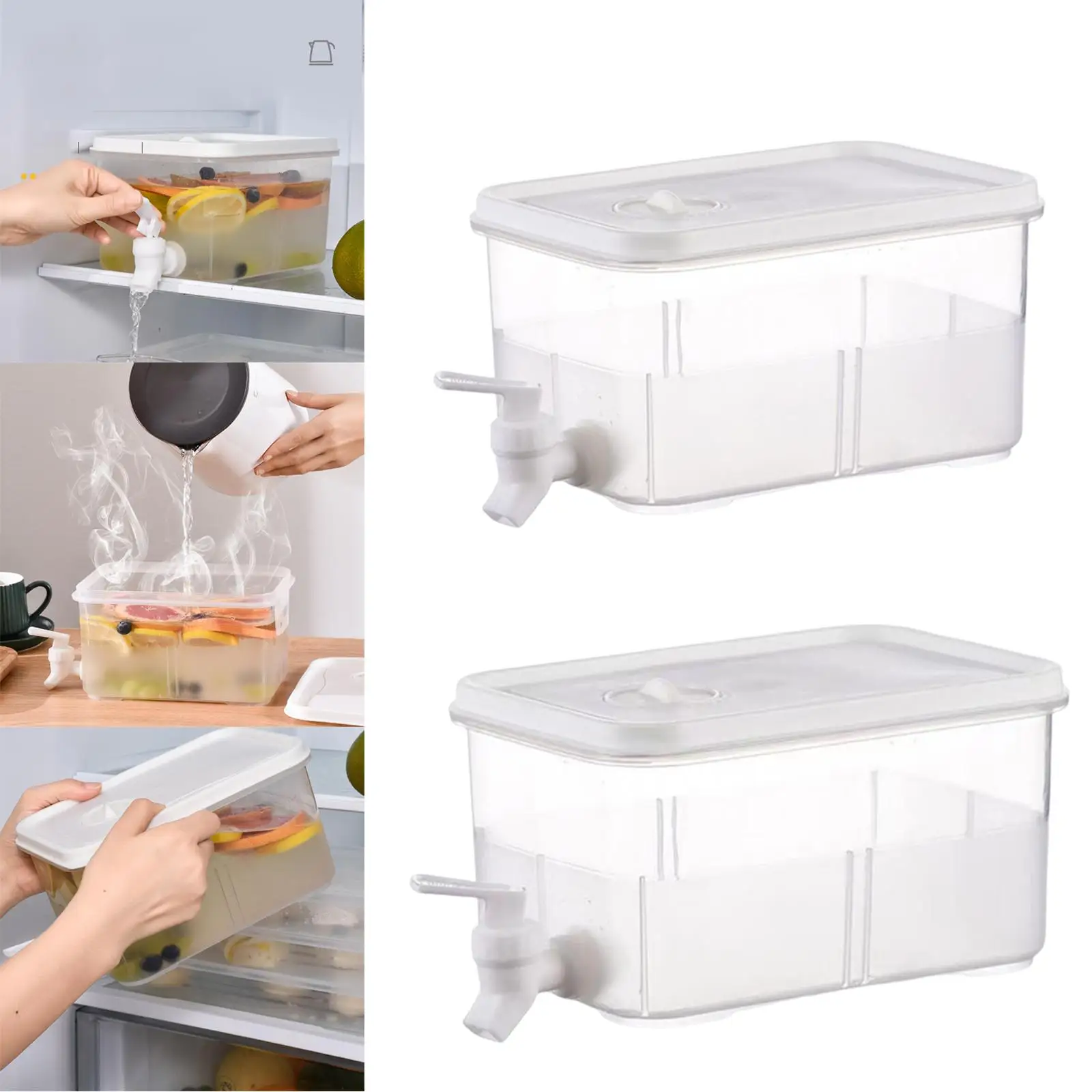 Transparent Refrigerator Cold Kettle Jugs with Tap Fruit Teapot for Weddings