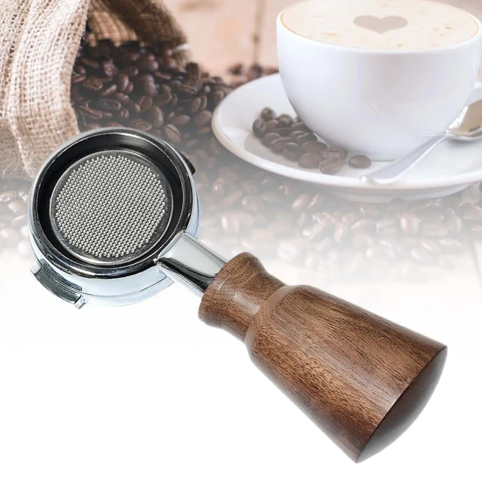 Wooden Portafilter Handle Replacement Part Reusable Tools Espresso Kitchen Accessory Filter Holder Handle for Coffee Machine