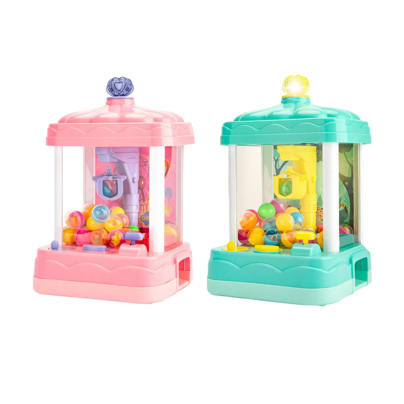 Mini Claw Machine with Music and Lighting Intelligent System DIY Coin Operated Play Game Doll Machine Crane Machines for Kids