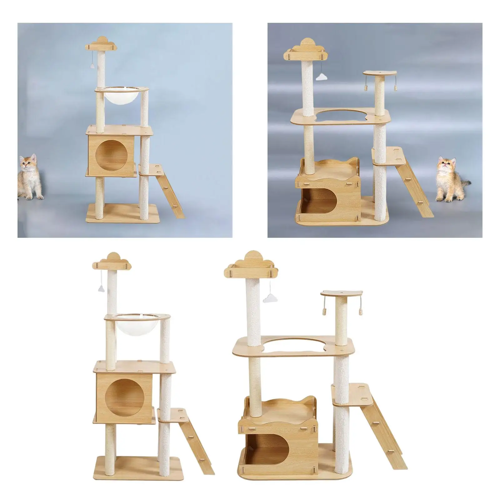 Cat Tree Towers Animal Sharpen Claw Toy Cat Furniture Scratch Posts House Wood Perch Cat Condo for Grinding Claw Indoor Cats