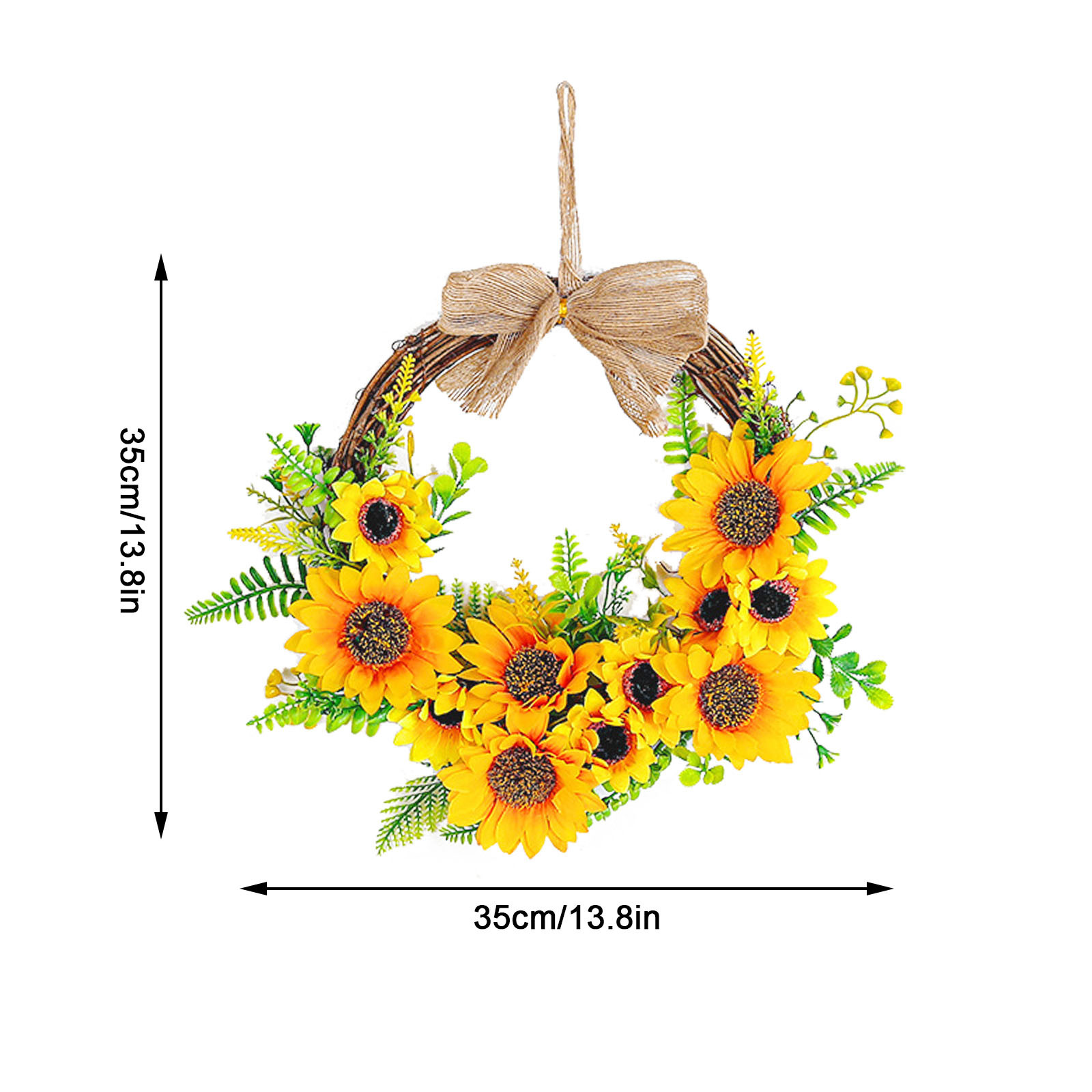 9/11 украшение для двери, весенние украшения и подсолнухи для дома и улицы,  Ротанговые двери, цветочный венок, вешалки для дверей | AliExpress
