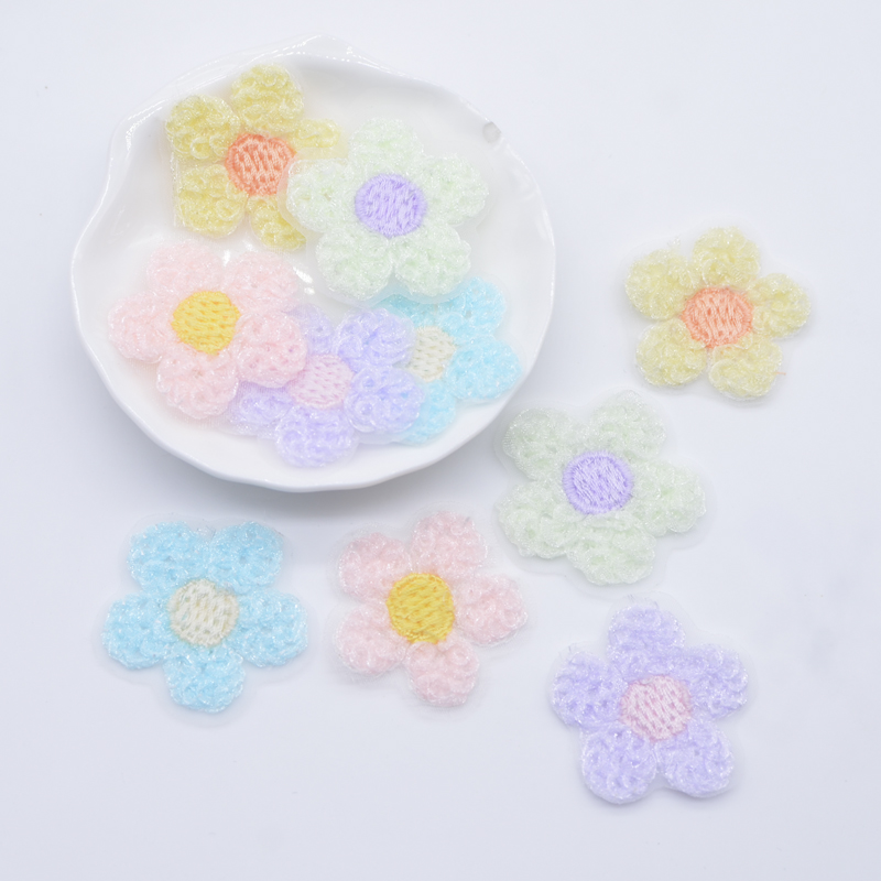 20 Stück 35 mm exquisite bestickte Netzblume für DIY Kopfbedeckung Haarspangen Dekor Kleidung Hut Schuhe Patches Zubehör – Detail 1