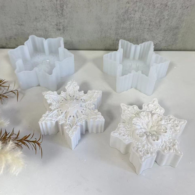 Christmas Snowflake Candle Silicone Mold Handmade Soap