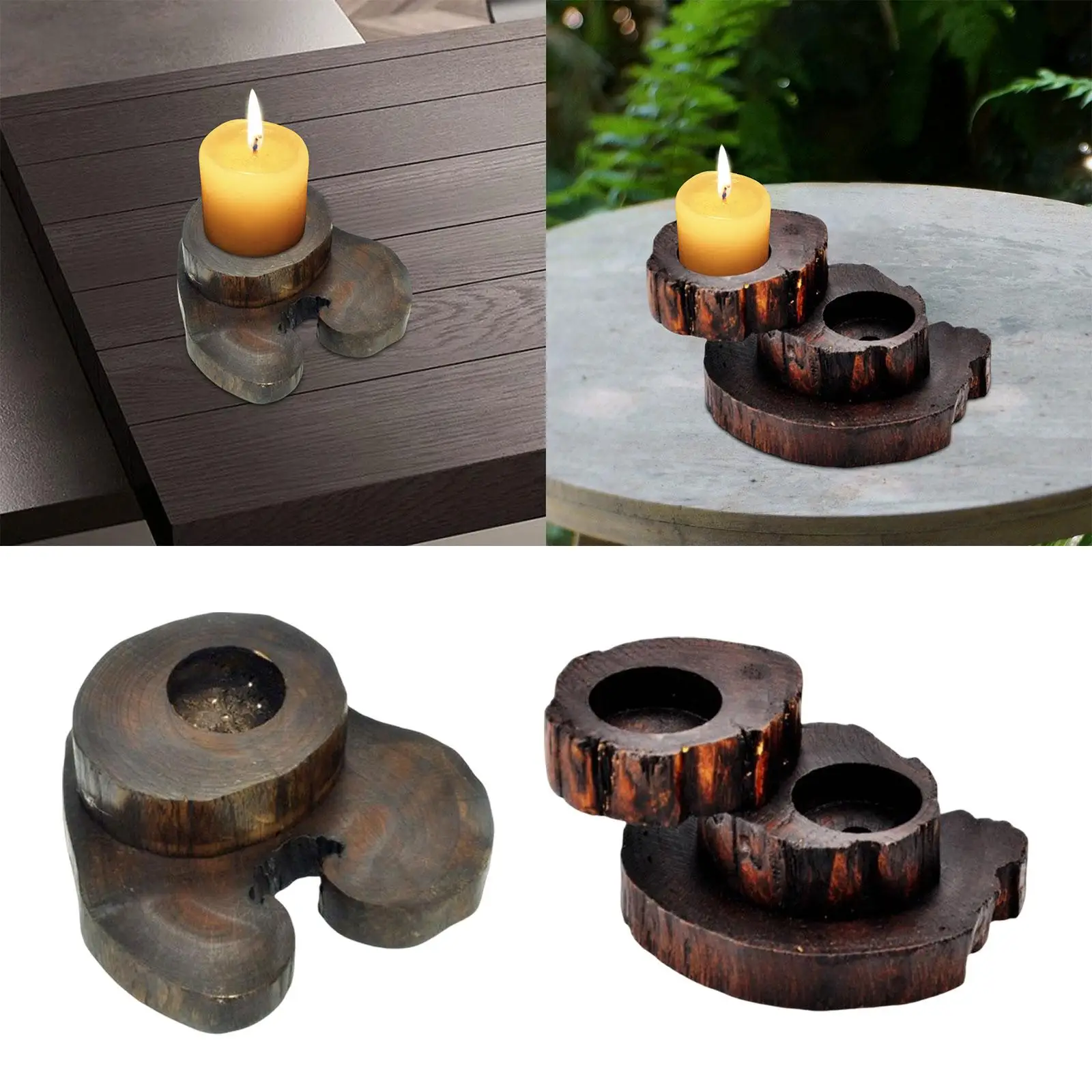Candlestick Stand Display Holder Sushi Plate Dish Twist Tealight Candle Holder for Club Restaurant Wedding Candle Light Rustic