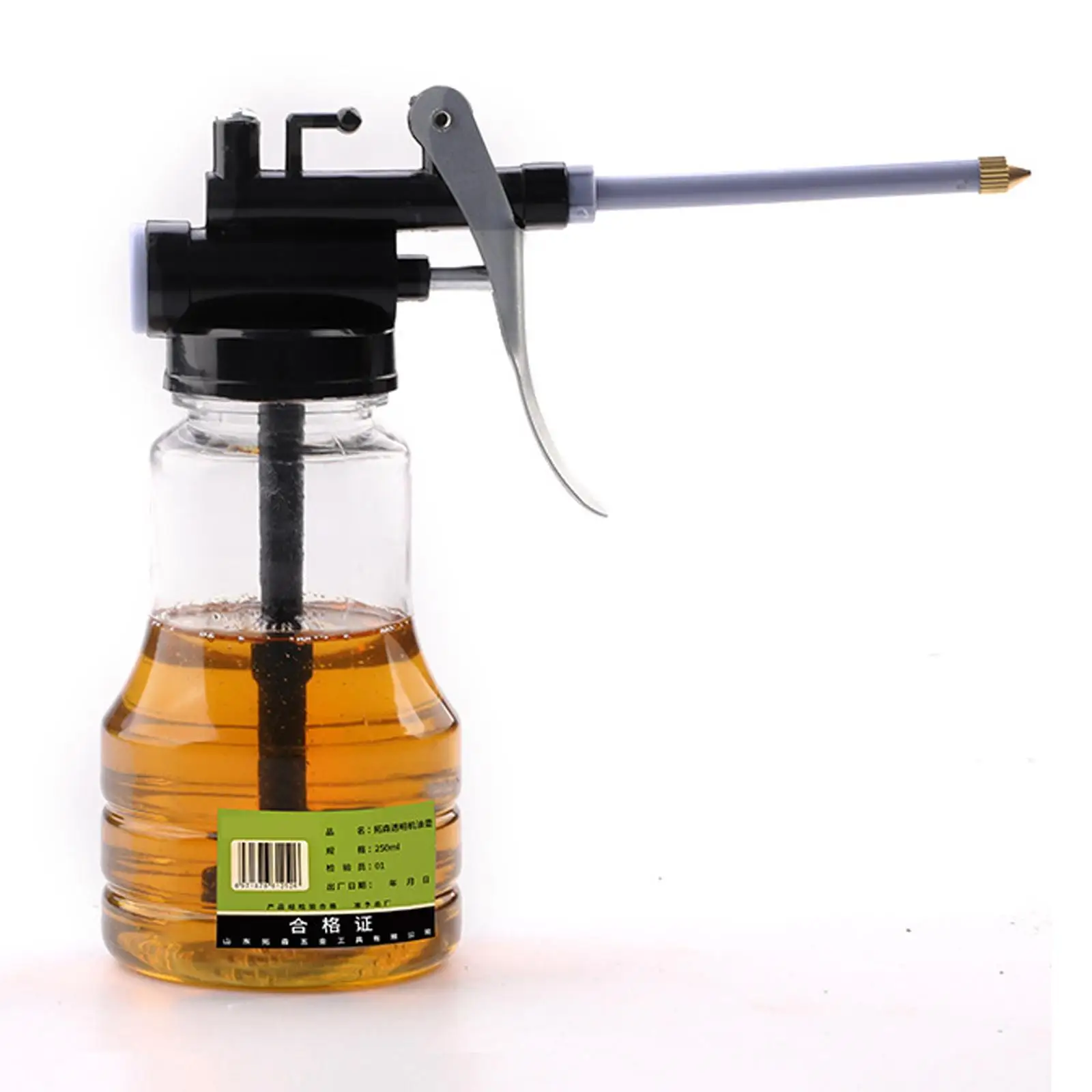 Transparent Lubrication Oil Can, High Pressure Oiler Durable Container Portable Universal Pump Injector Jug for Repair
