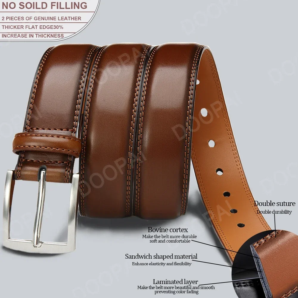 2023 neue Männer Gürtel Hohe Qualität Echtes Leder LANGE Große Pin Schnalle Metall Automatische Schnalle Männlich Gürtel Strap Männlich – Detail 7