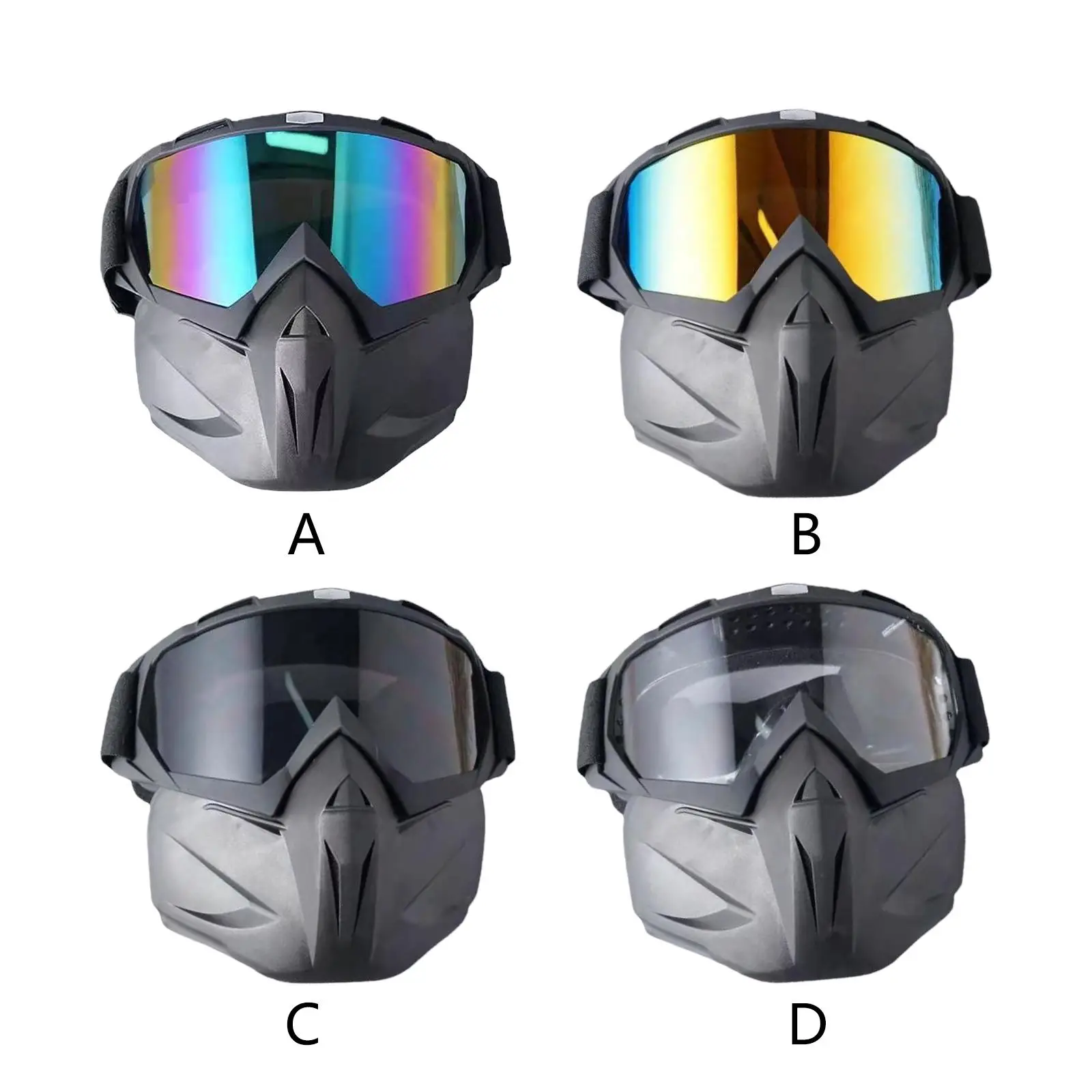 Motorcycle Goggles Mask Motocross Helmet Face Mask Windproof Protective Fog Proof Anti UV Glasses for Snowmobile Skiing Ski