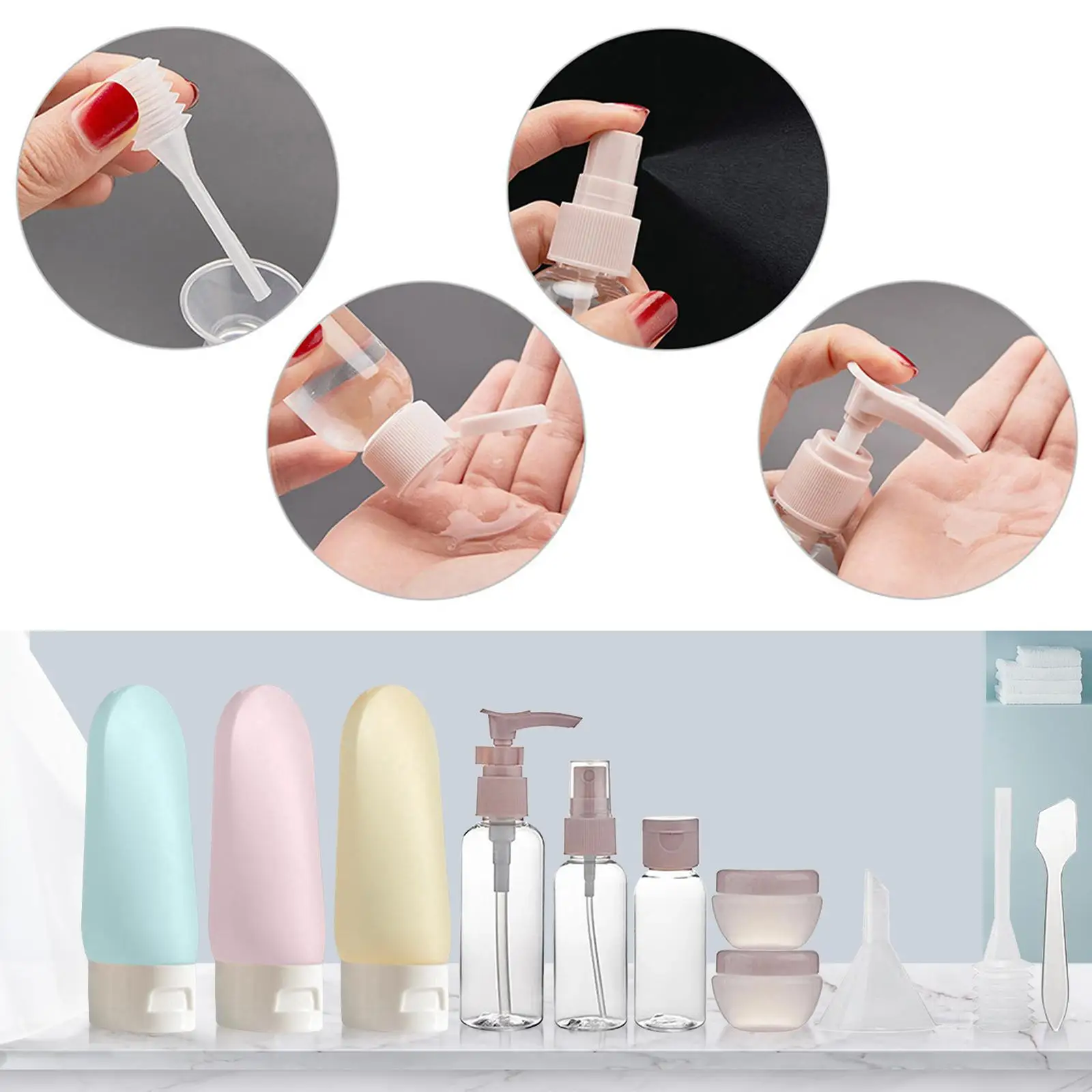 Squeezable Travel Accessories Shampoo Liquid Accessories Makeup Refillable Toiletries Set child Female
