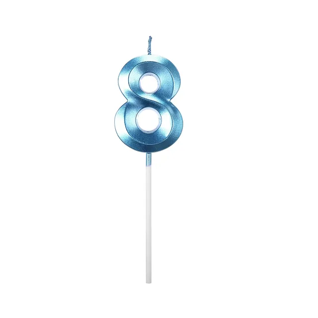 0-9 numero compleanno candele esteso blu 3D Design grande digitale candela  torta Topper decorazione per festa di compleanno anniversario