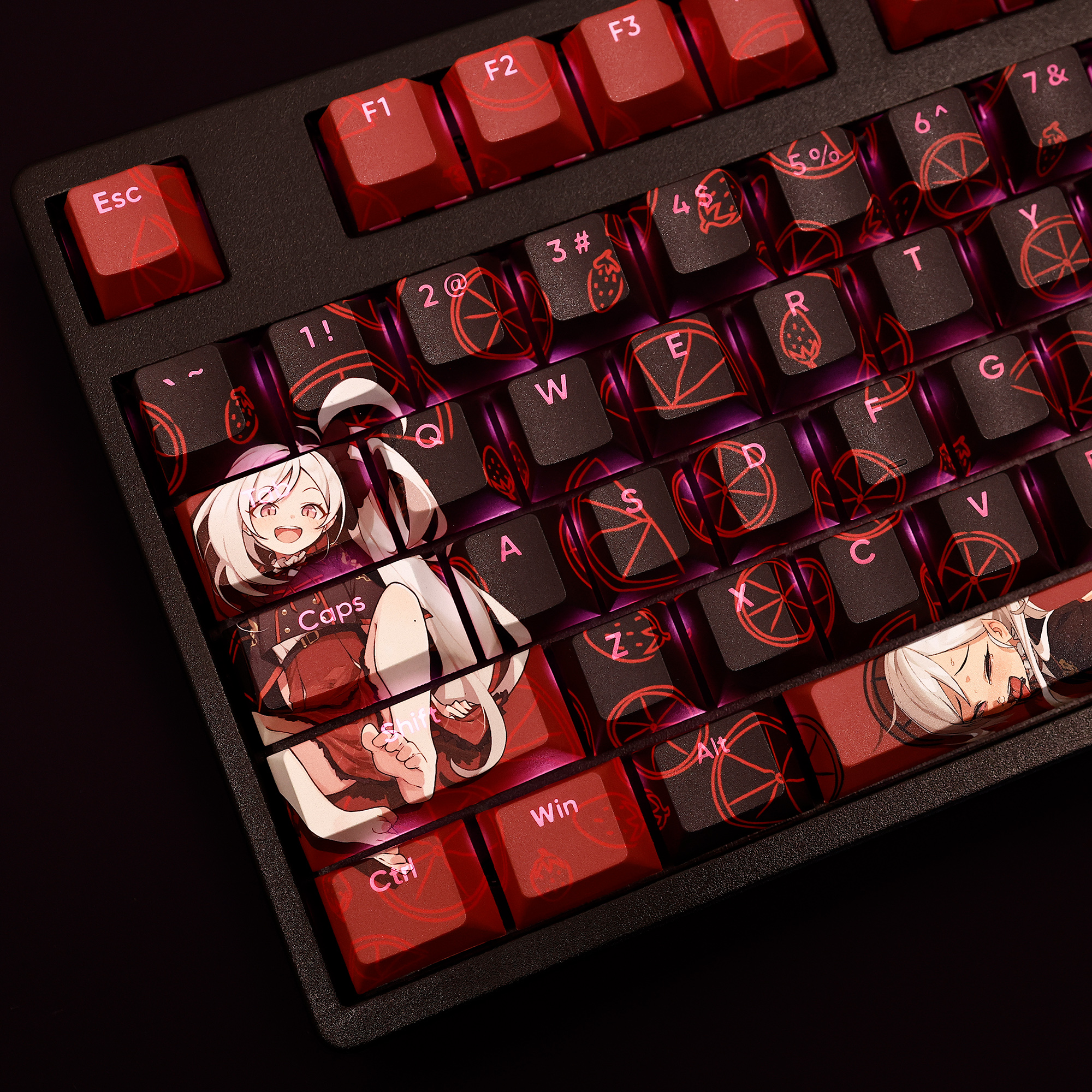 108 клавиш/набор, синий Archive Asagi Mutsuki PBT Keycaps, Аниме игры,  красота, девушка, ключ, колпачки, вишня, высота, для самостоятельной  механической клавиатуры | AliExpress