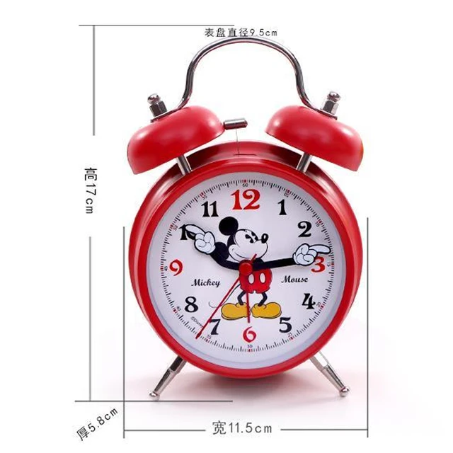Disney Stitch Bedside Silent Sweep Alarm Clock Student Silent