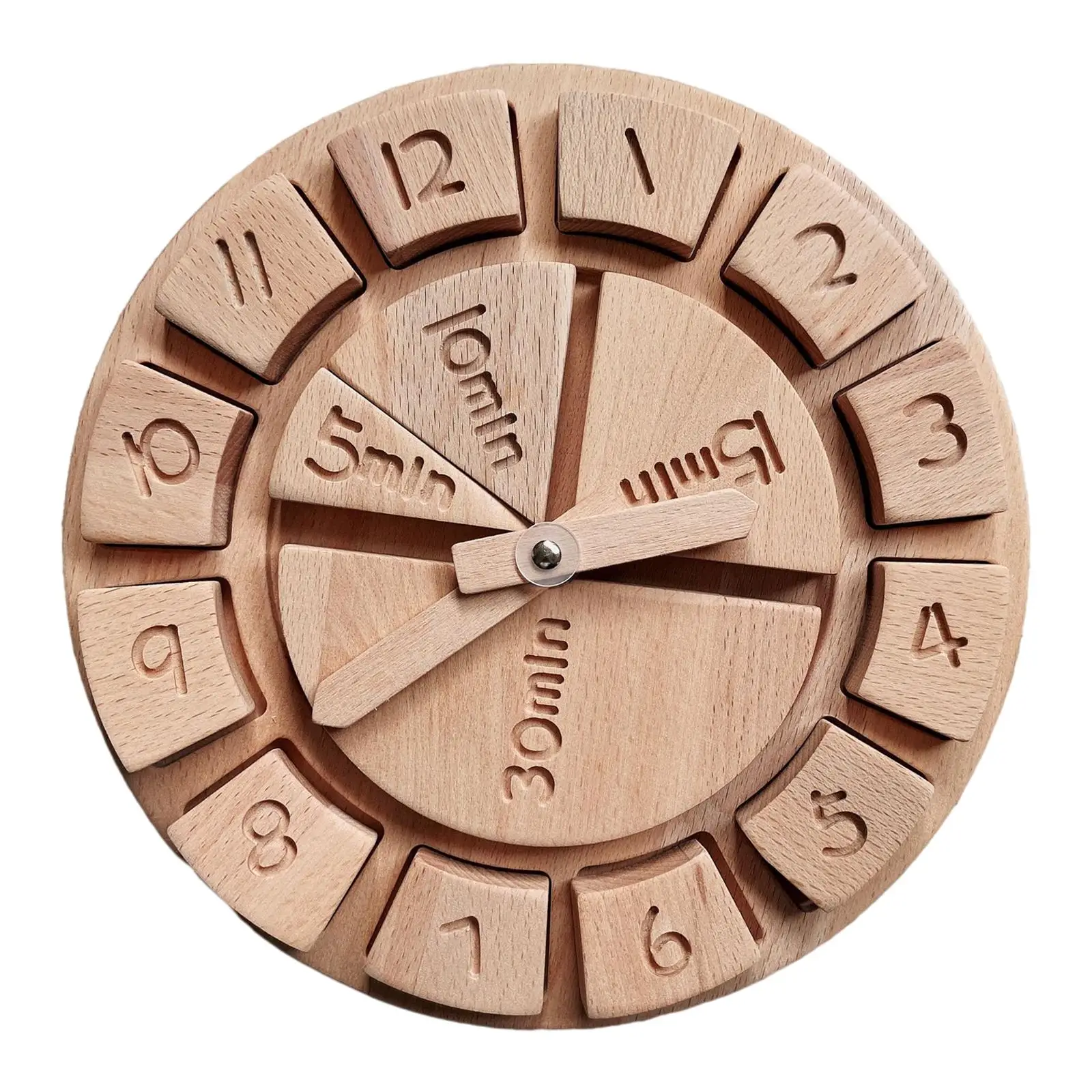 Wooden  Teaching Time  Clock Montessori Early Learning Educational Toy Gift