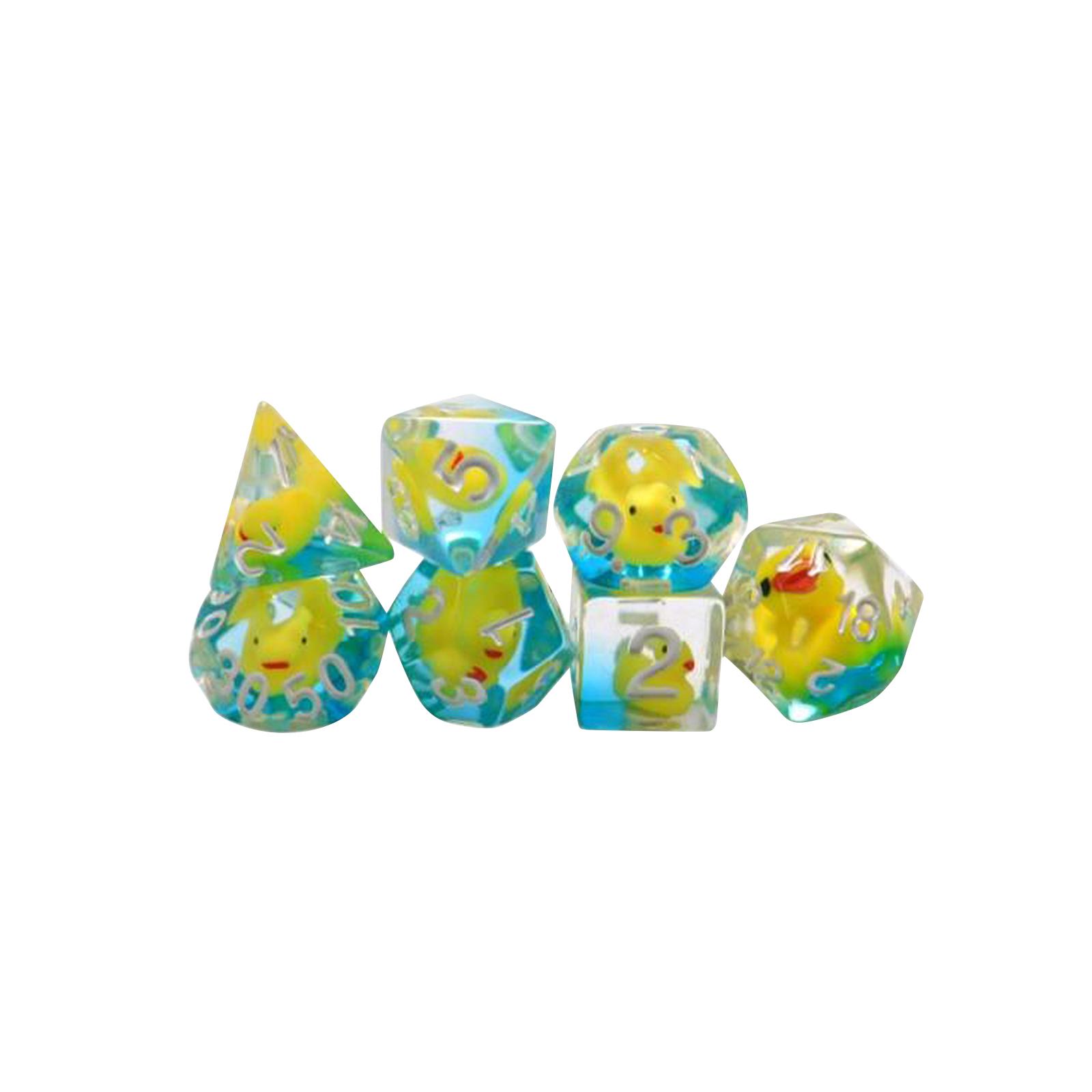 7x Polyhedral Dices Set Role Playing Game Dices Playing Dices Party Favors Resin Dices for Bar KTV Card Games Role Playing Game