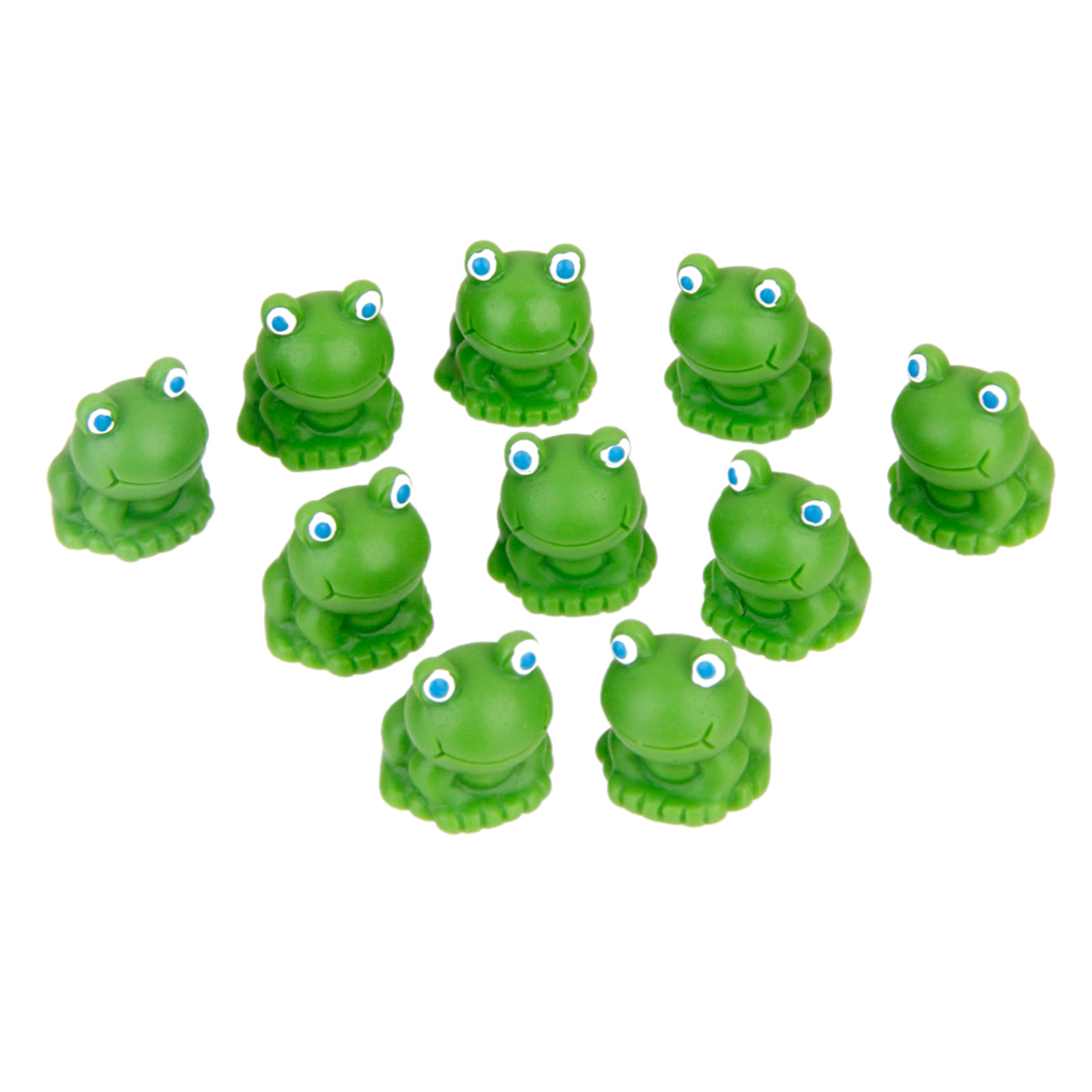 MagiDeal 10Pcs Garden Decor Bonsai Miniature DIY Craft Resin Frog Shelf Display Ornament