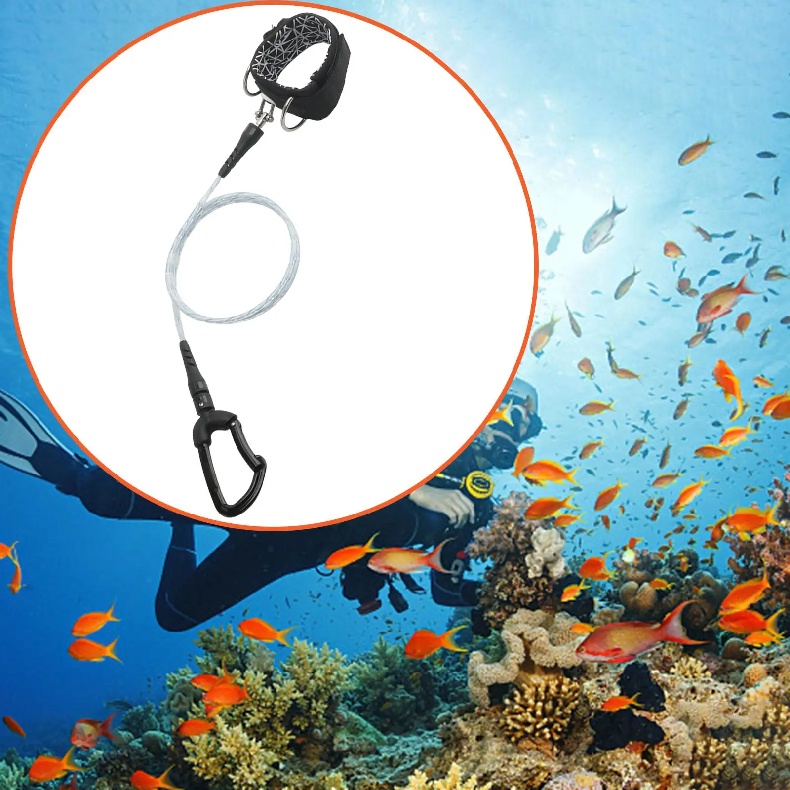 Freediving Lanyard Leash Anti Lost Safety Cable for Water Sport Freediving