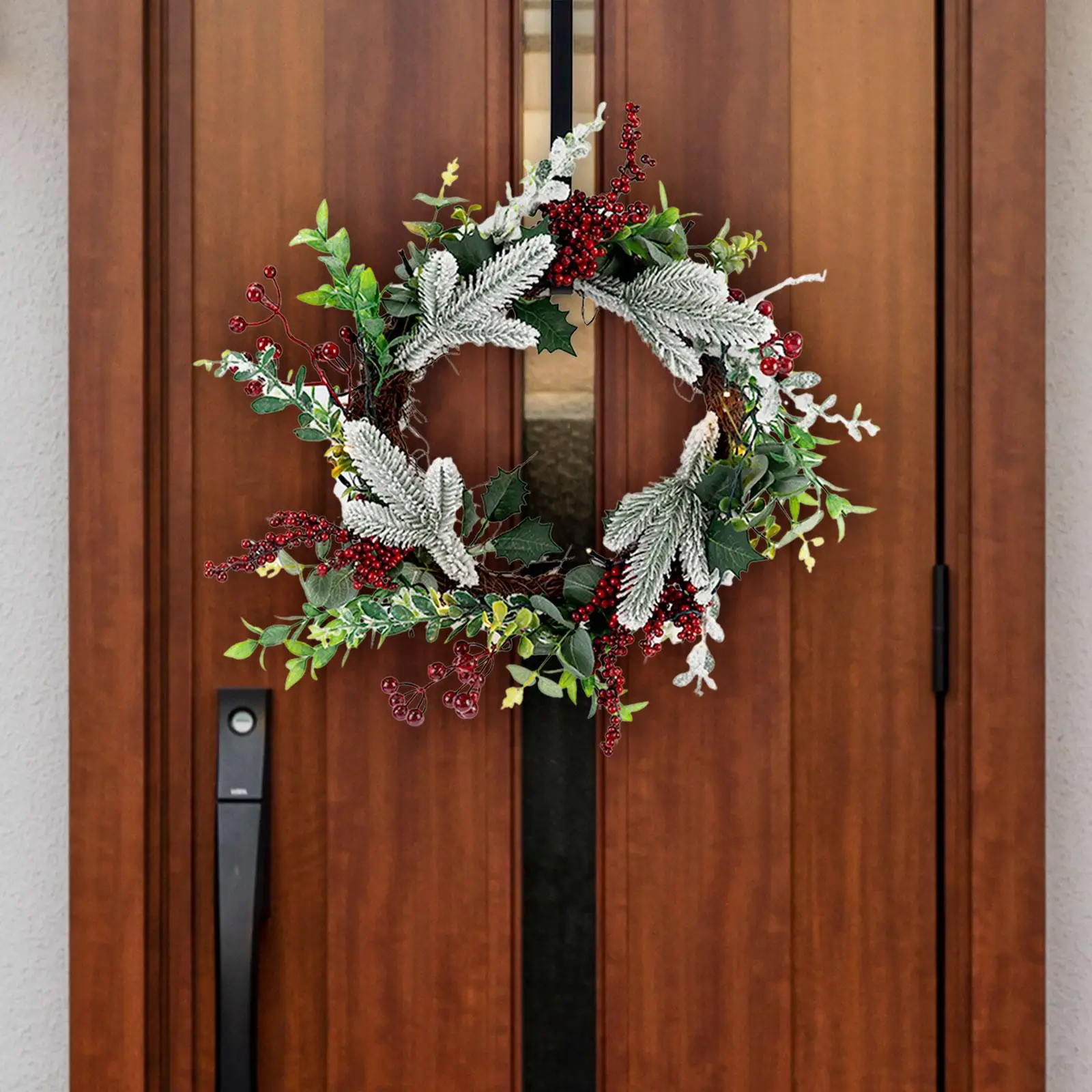 Christmas Wreath 45cm Artificial Handcrafted Door Wreath Christmas Garland for Festival Outdoor Indoor Wedding Dining Room