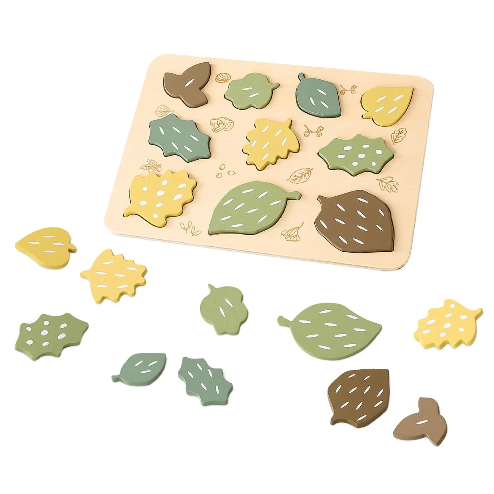 Leaf Jigsaw Puzzles Sorting Puzzle Colorful Shape Fine Motor Skill Stacking Blocks for Preschool Boys Toddlers Girls Kids