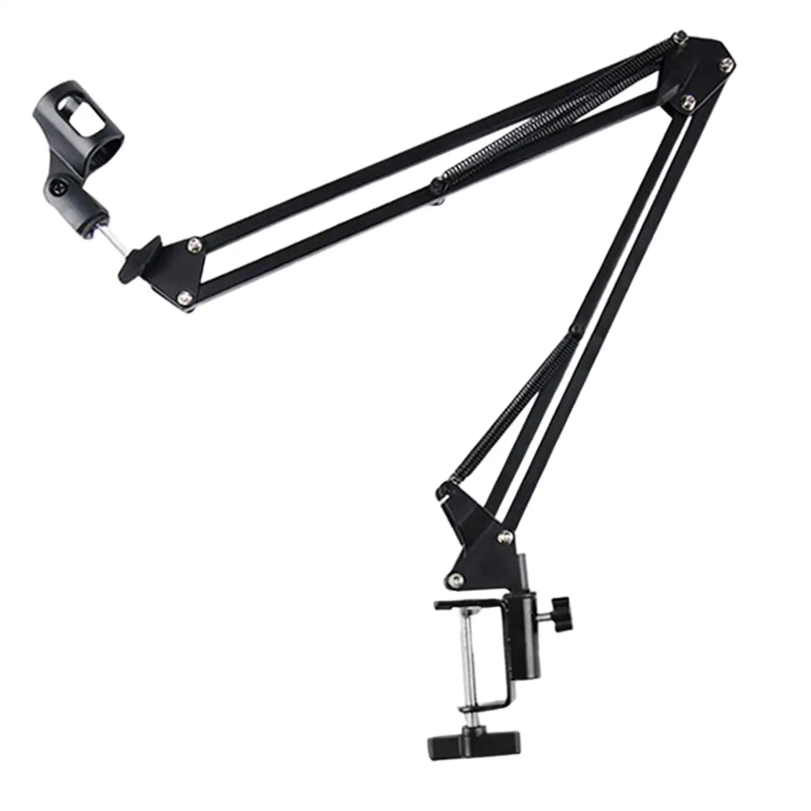 Foldable Mic Stand Sturdy Steel with Desk Clamp Universal Desktop Holder Adjustable Mic  Mount for Podcasting Studio